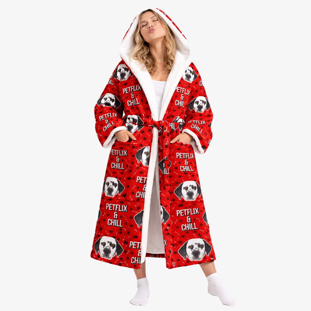 Petflix and Chill Personalized Bathrobe