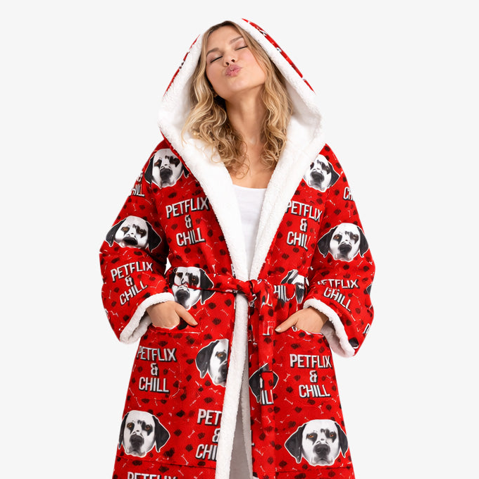 Petflix and Chill Personalized Bathrobe