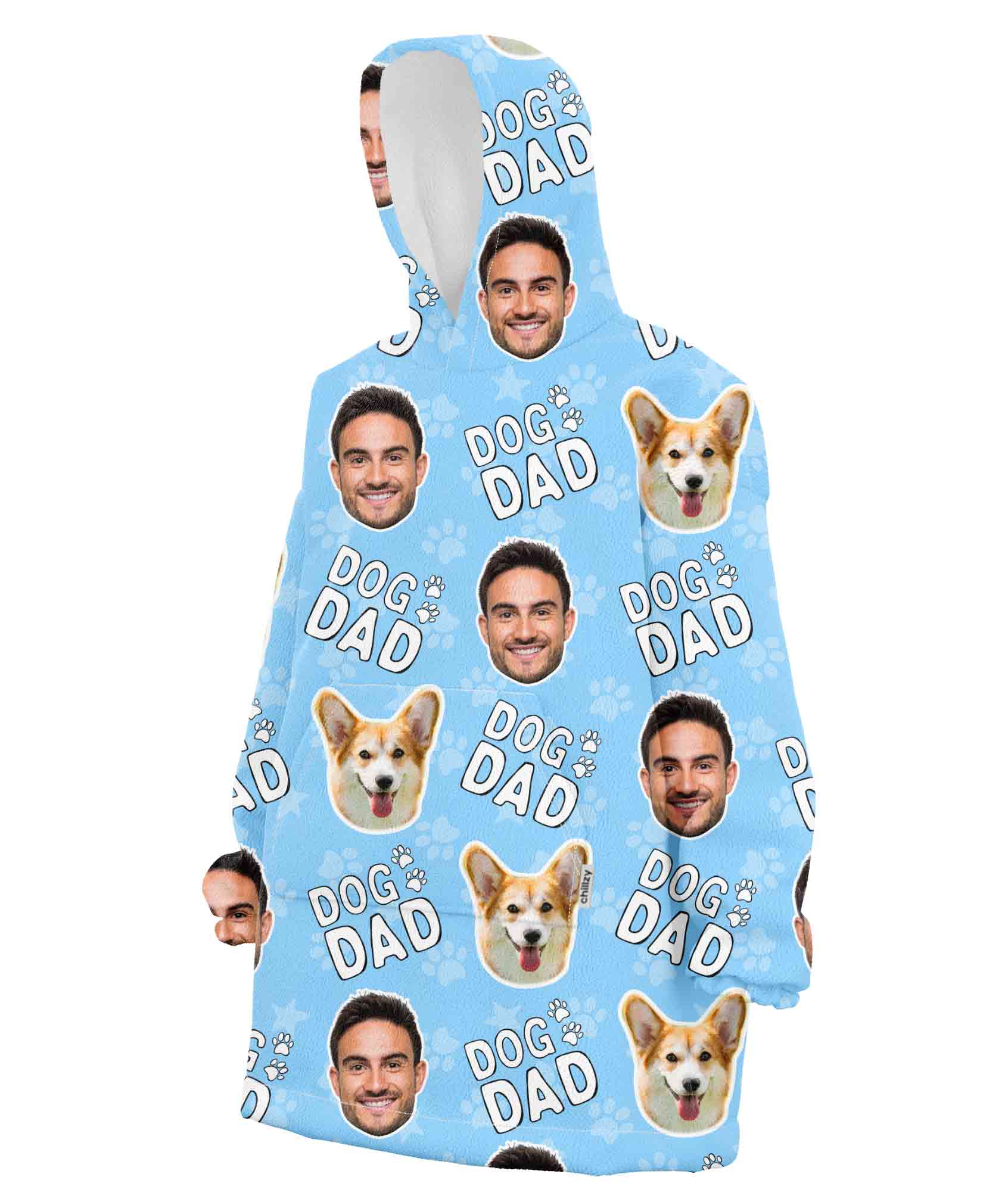 Dog Dad Personalized Hooded Blanket