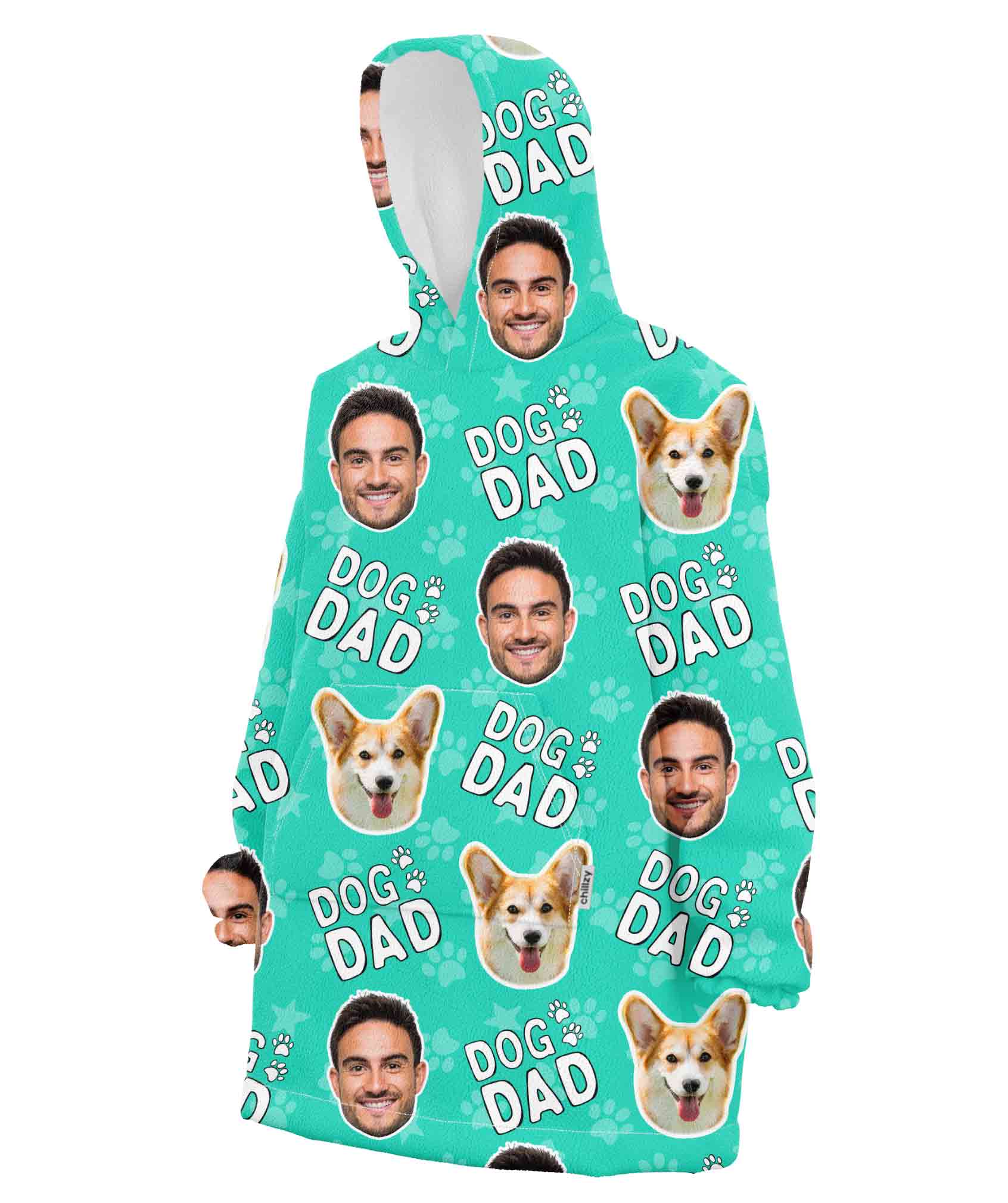 Dog Dad Personalized Hooded Blanket