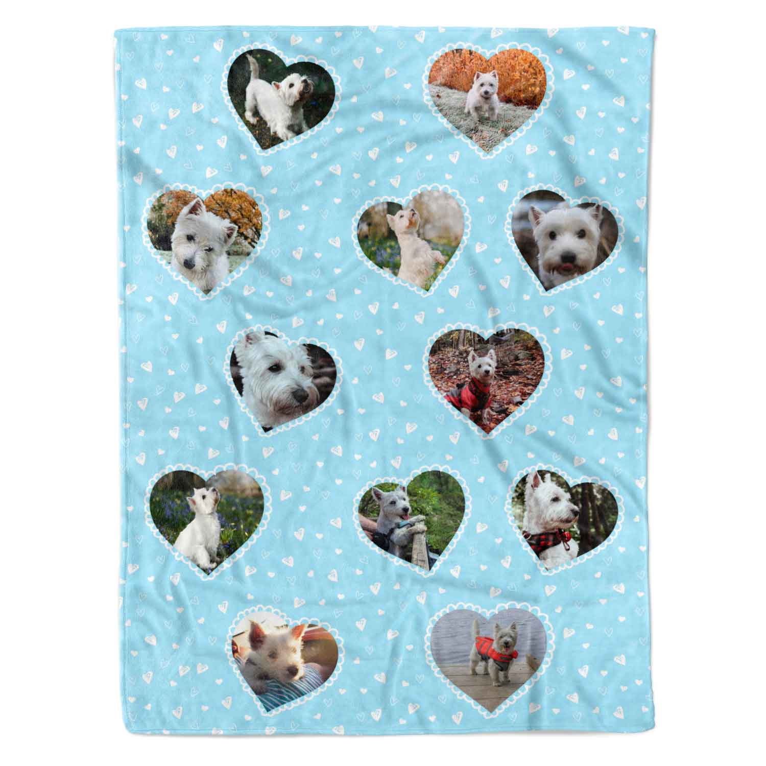 Lace Heart Collage Personalized Dog Blanket