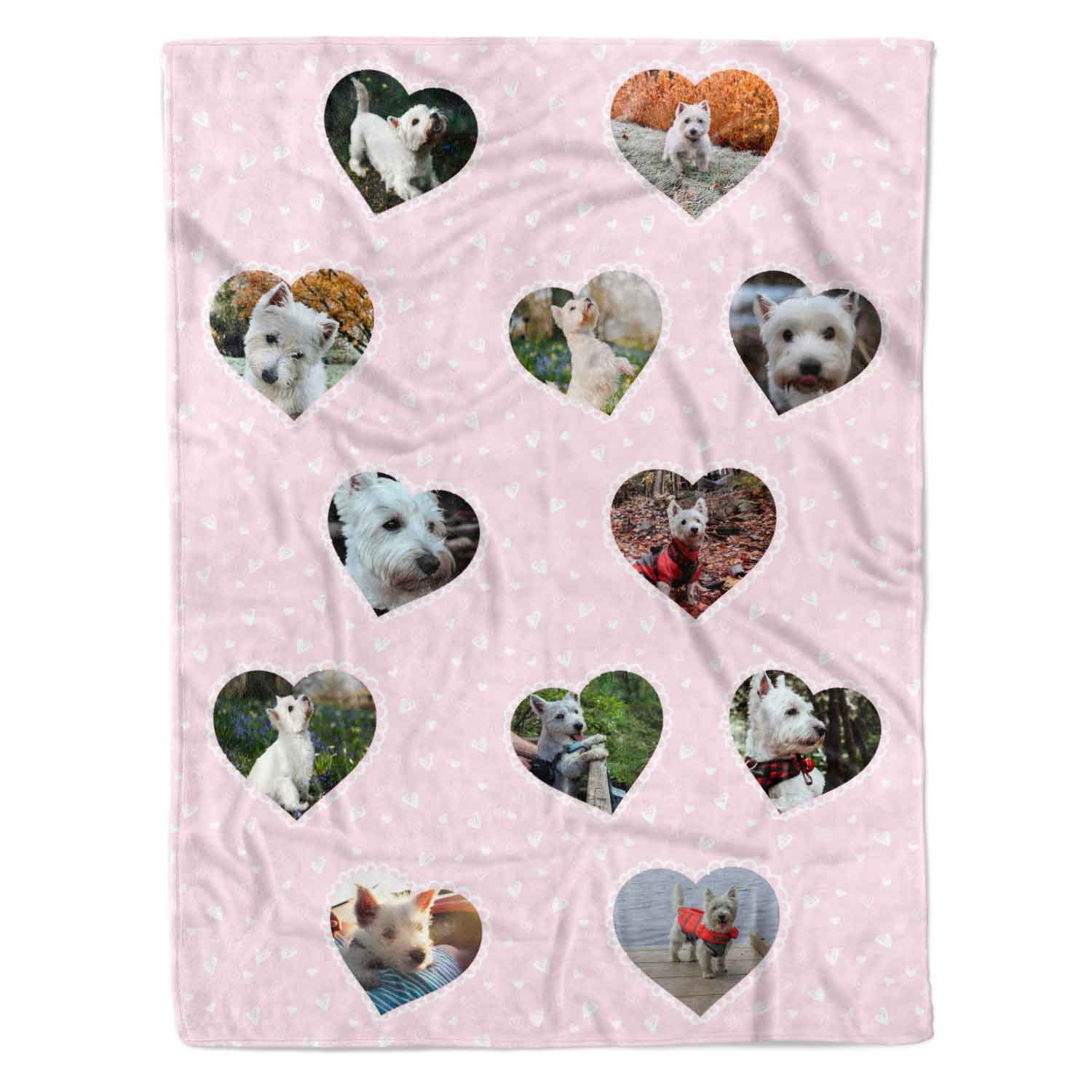 Lace Heart Collage Personalized Dog Blanket