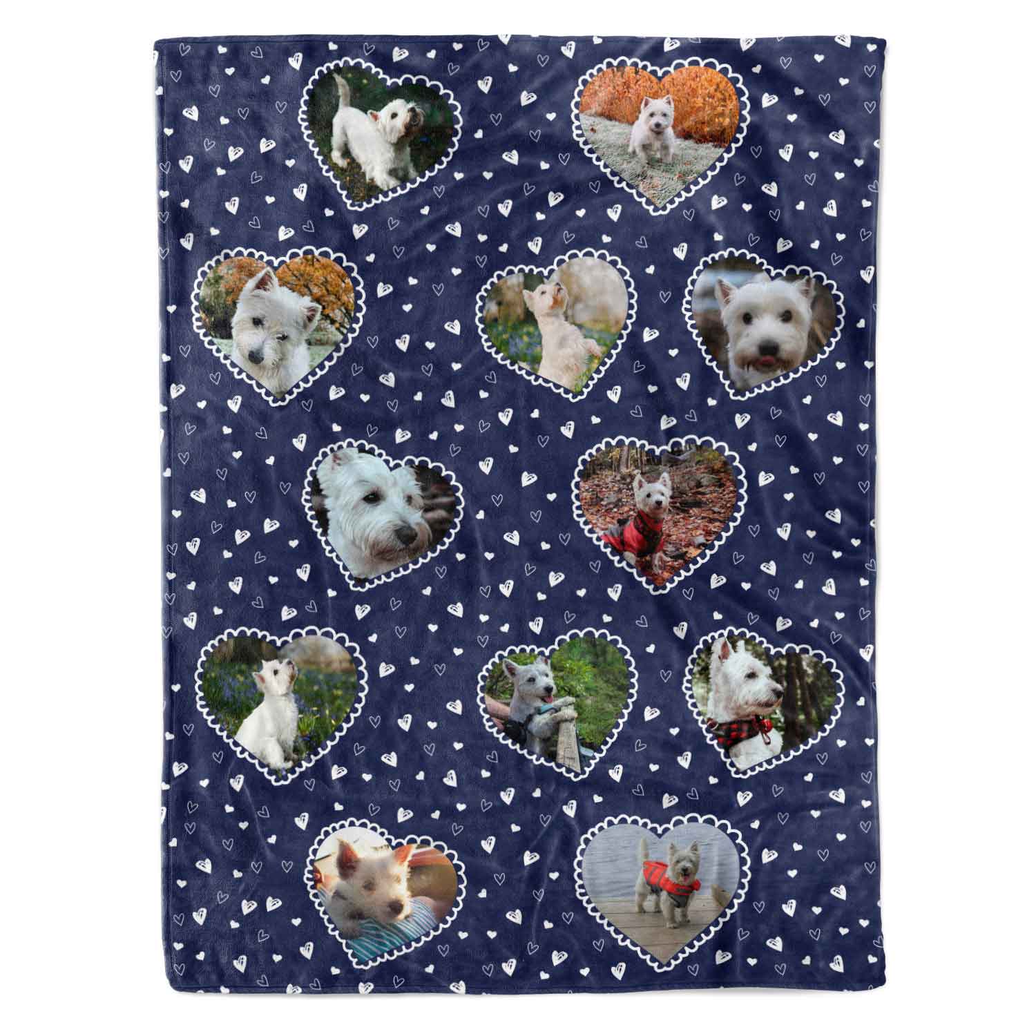 Lace Heart Collage Personalized Dog Blanket