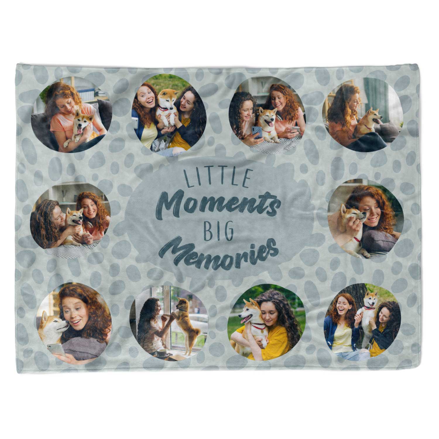 Little Moments Big Memories Photo Collage Personalized Dog Blanket