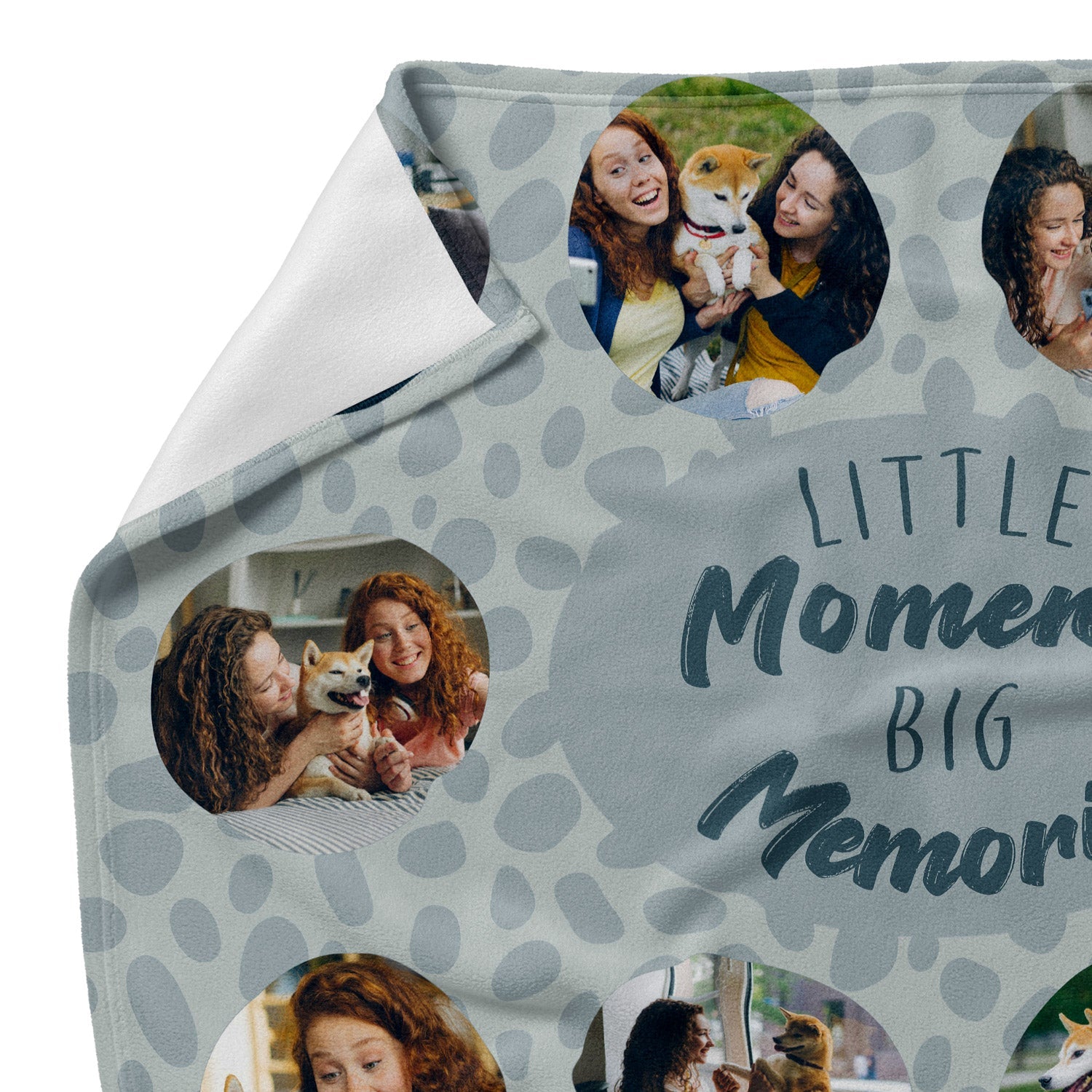 Little Moments Big Memories Photo Collage Personalized Dog Blanket