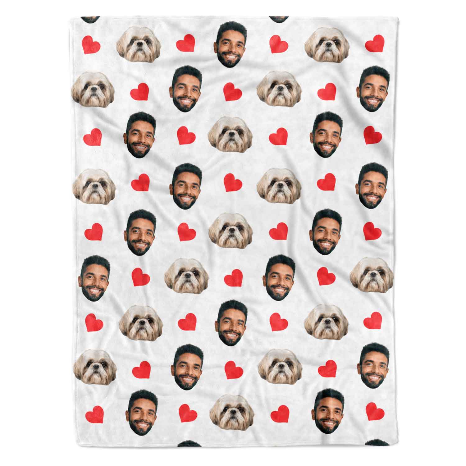 Your Dog Face Hearts Personalized Blanket