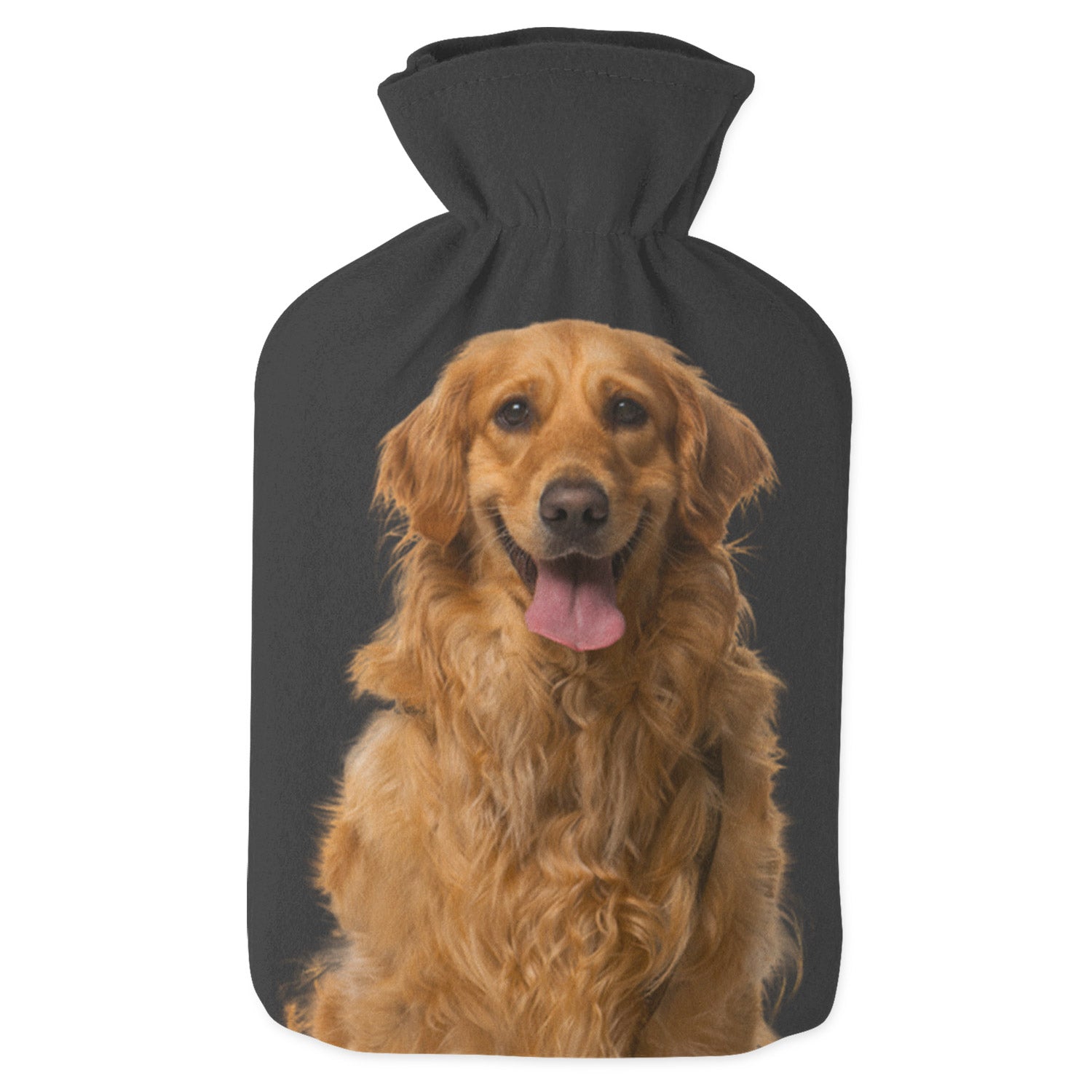 black personalized dog hot water bottle