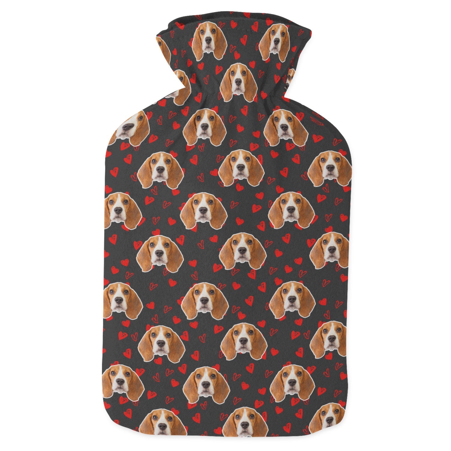 love heart personalized hot water bottle