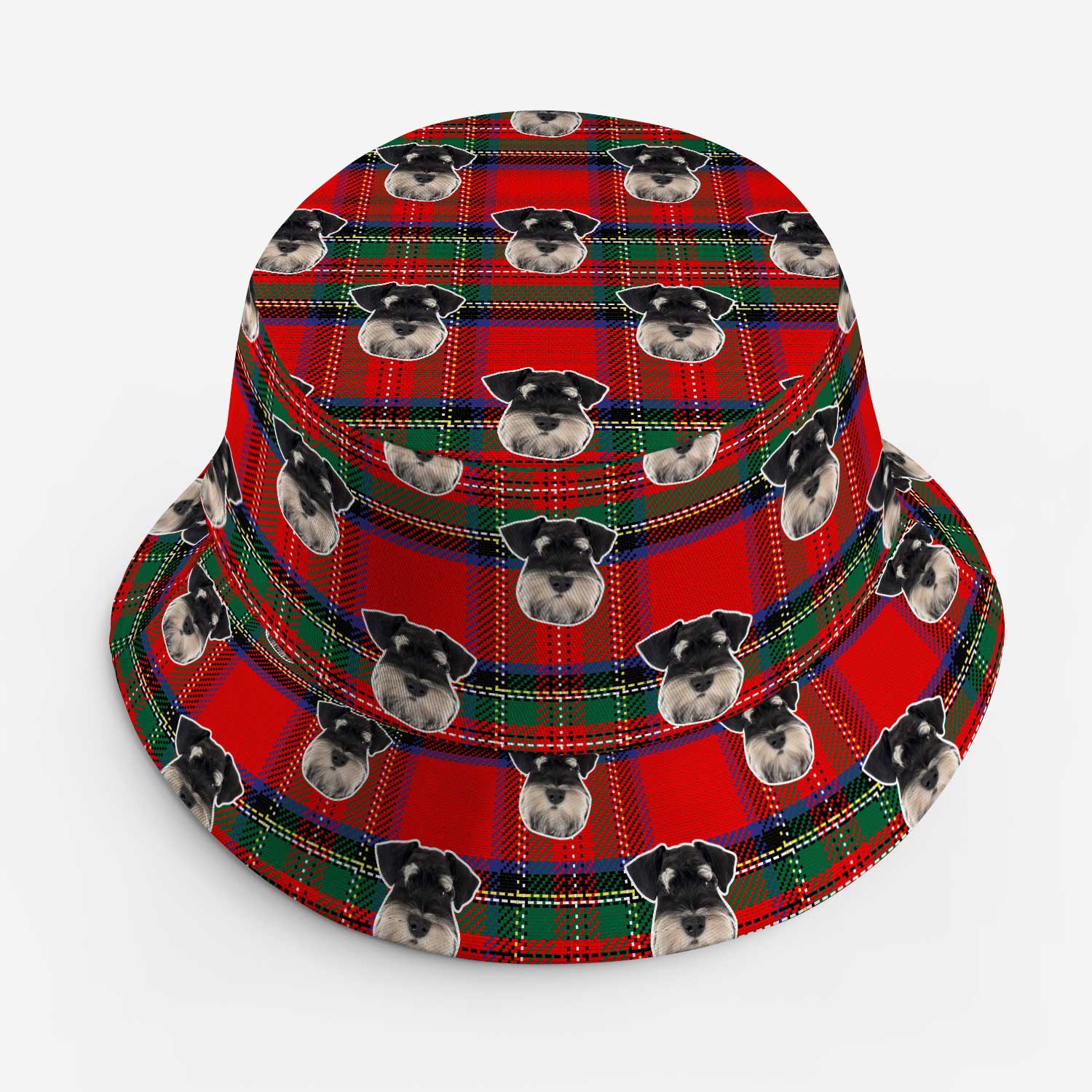Scottish Tartan Dog Faces Custom Bucket Hat