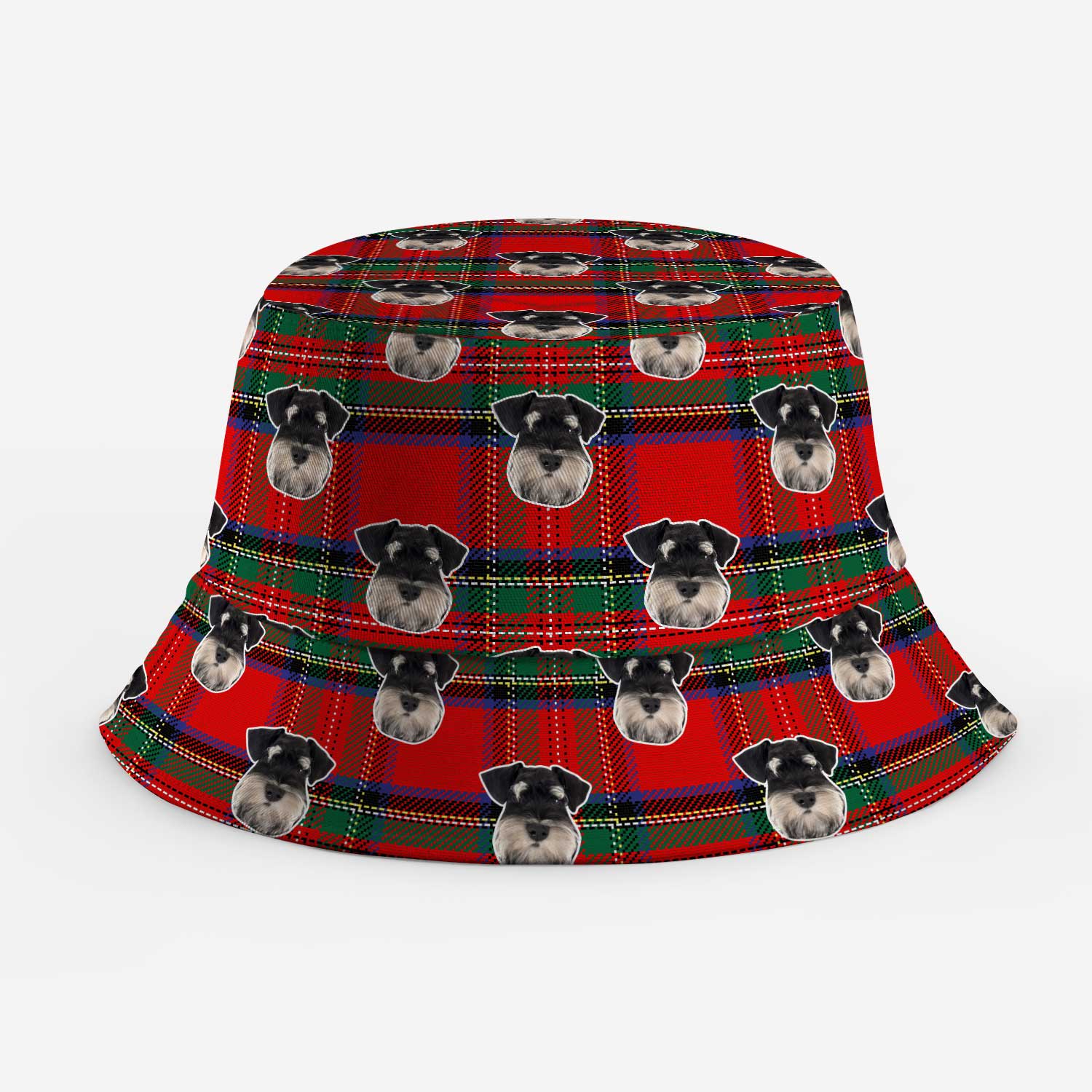 Scottish Tartan Dog Faces Custom Bucket Hat