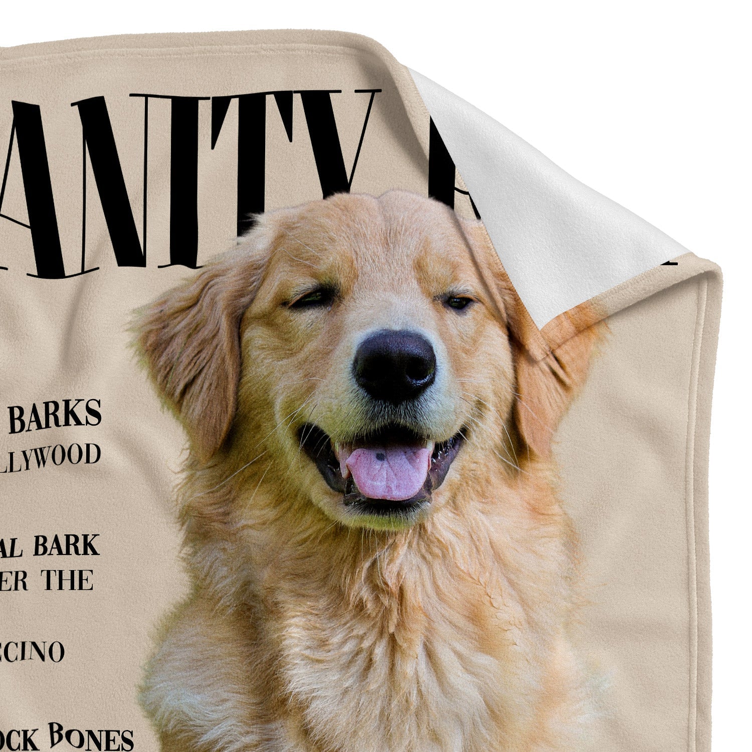 Vanity Fur Fashion Magazine Cover Personalized Dog Blanket