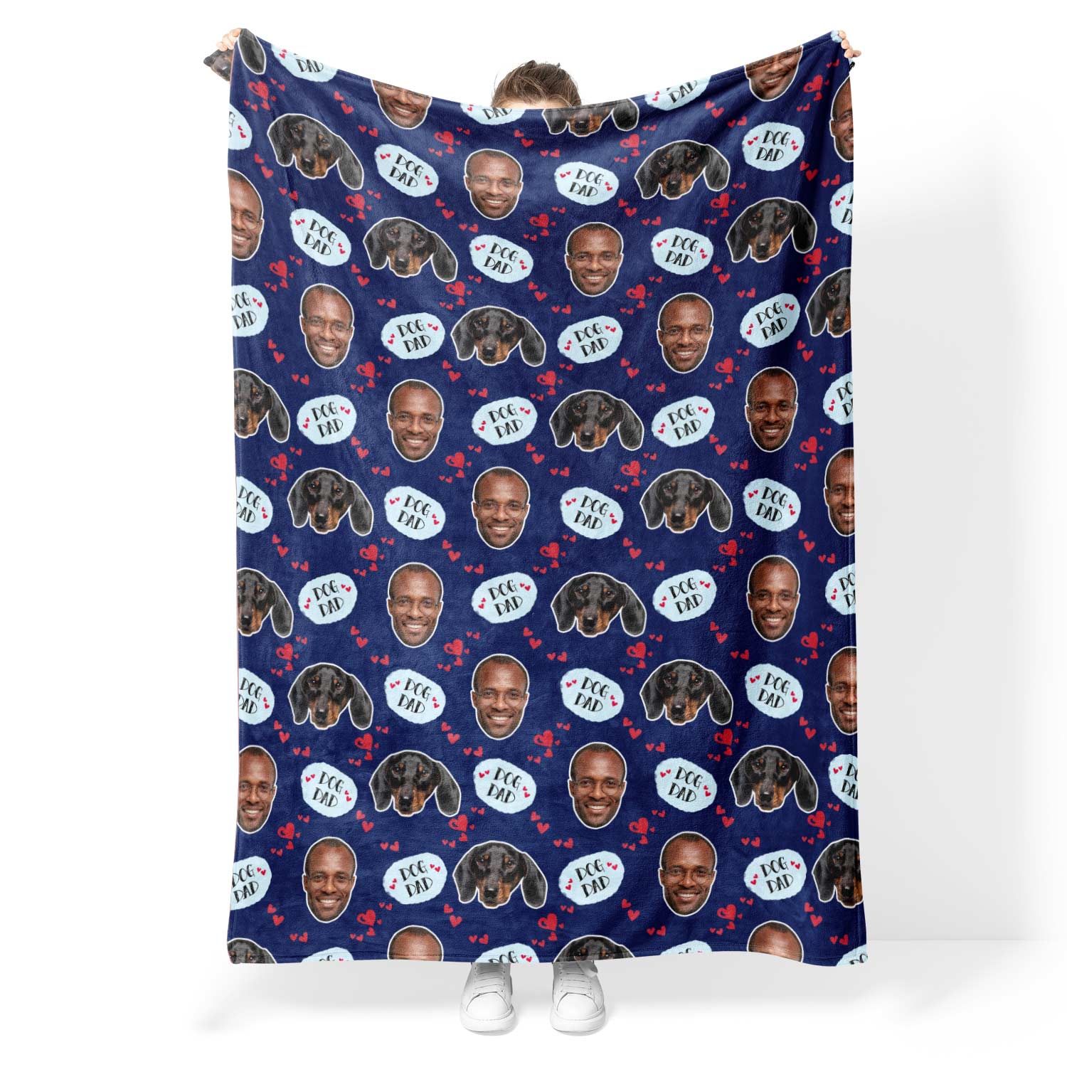 doggy dad personalized dog blanket