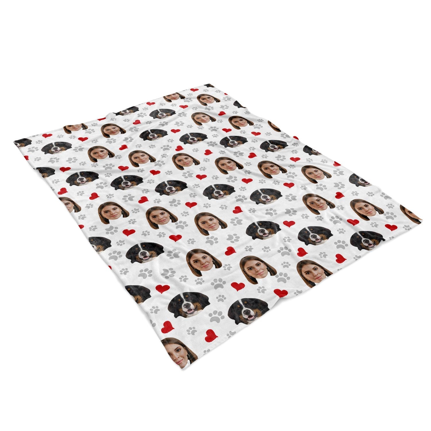 personalized dog blanket with heart design