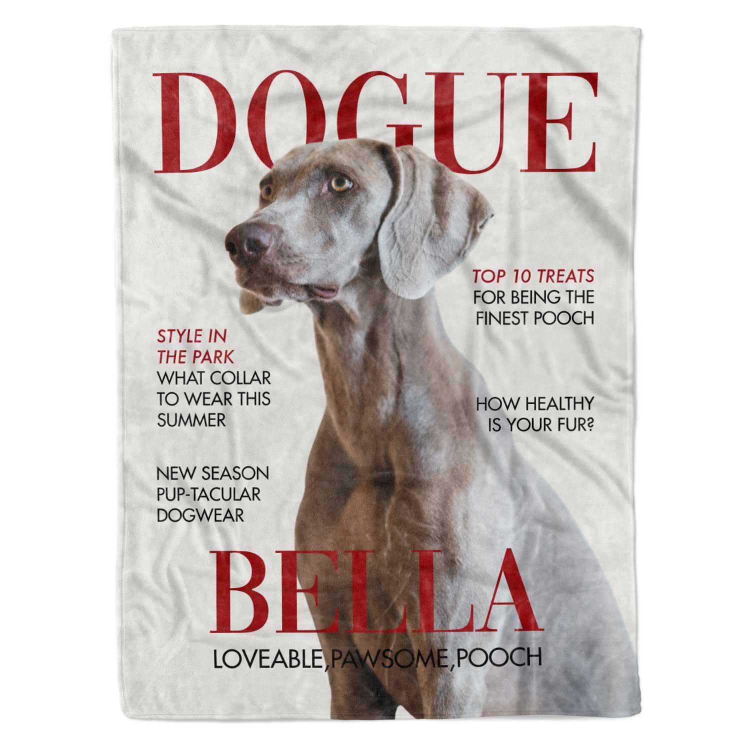 Dogue Fashion Magazine Cover Personalized Dog Blanket