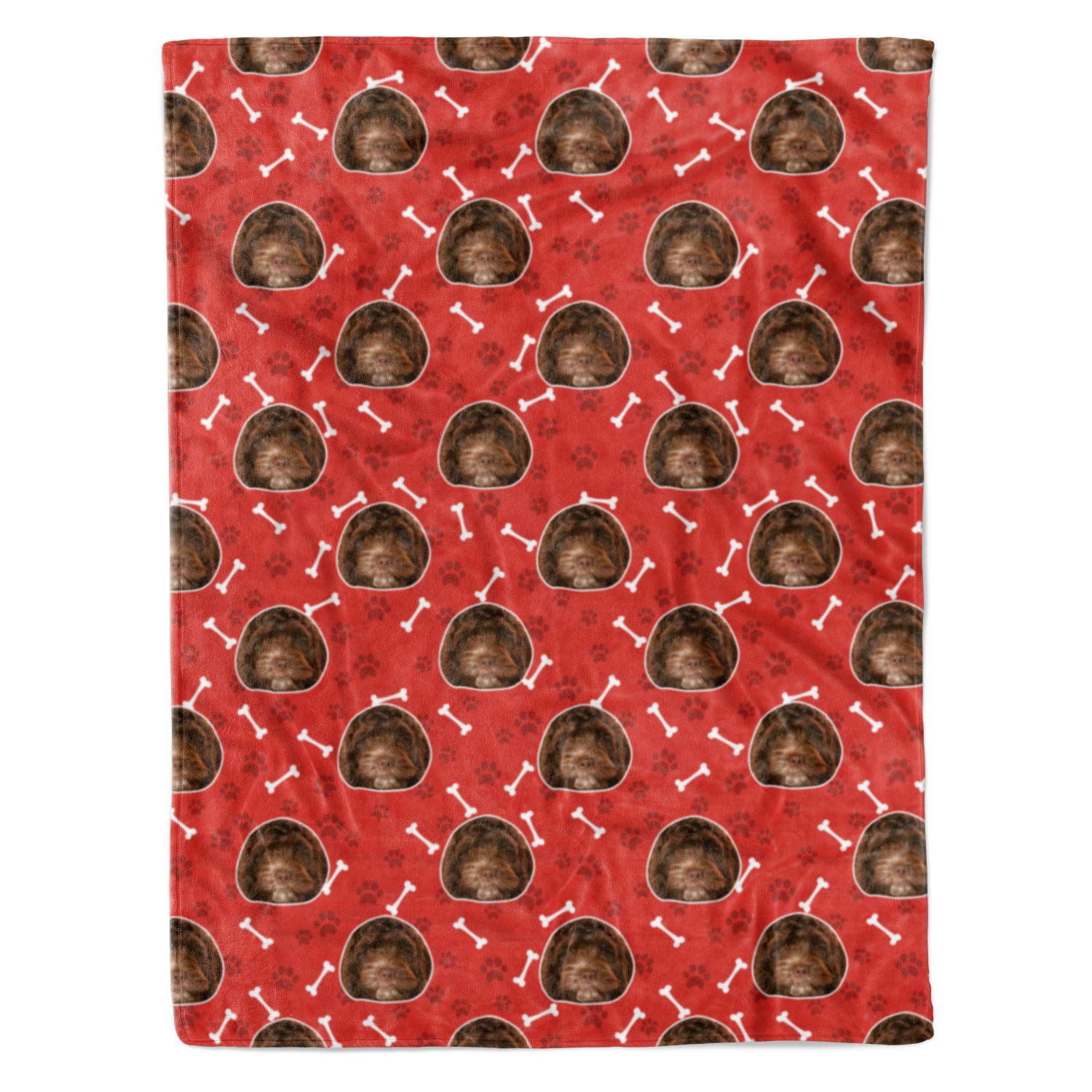 red personalized dog blanket