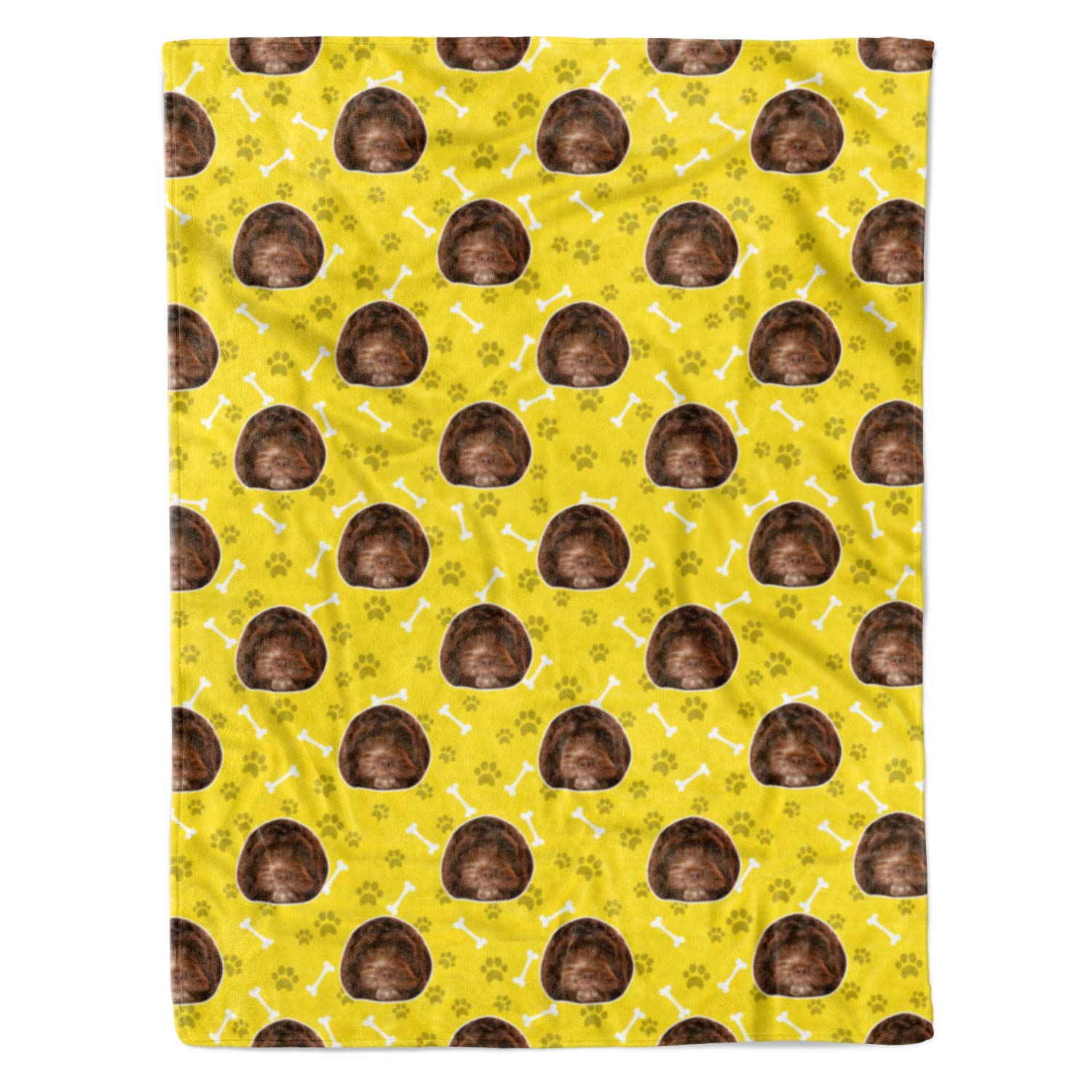 yellow personalized dog blanket