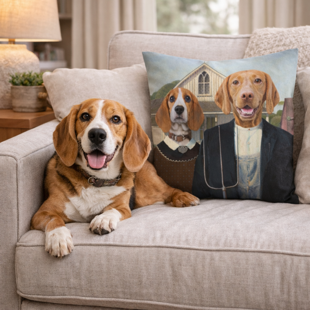 Dog Gothic Couple Cushion