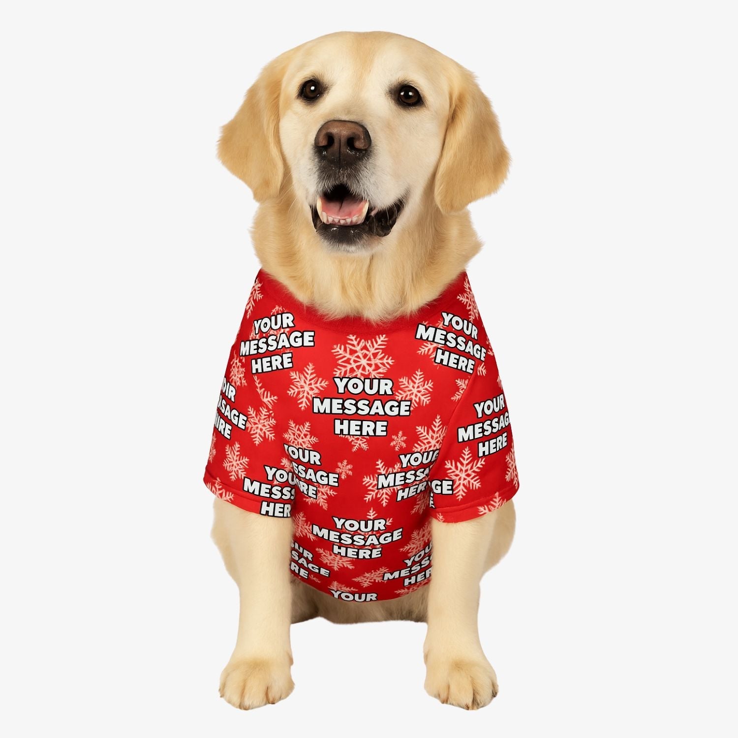 Custom Message Christmas Snowflake Personalized Dog T Shirt