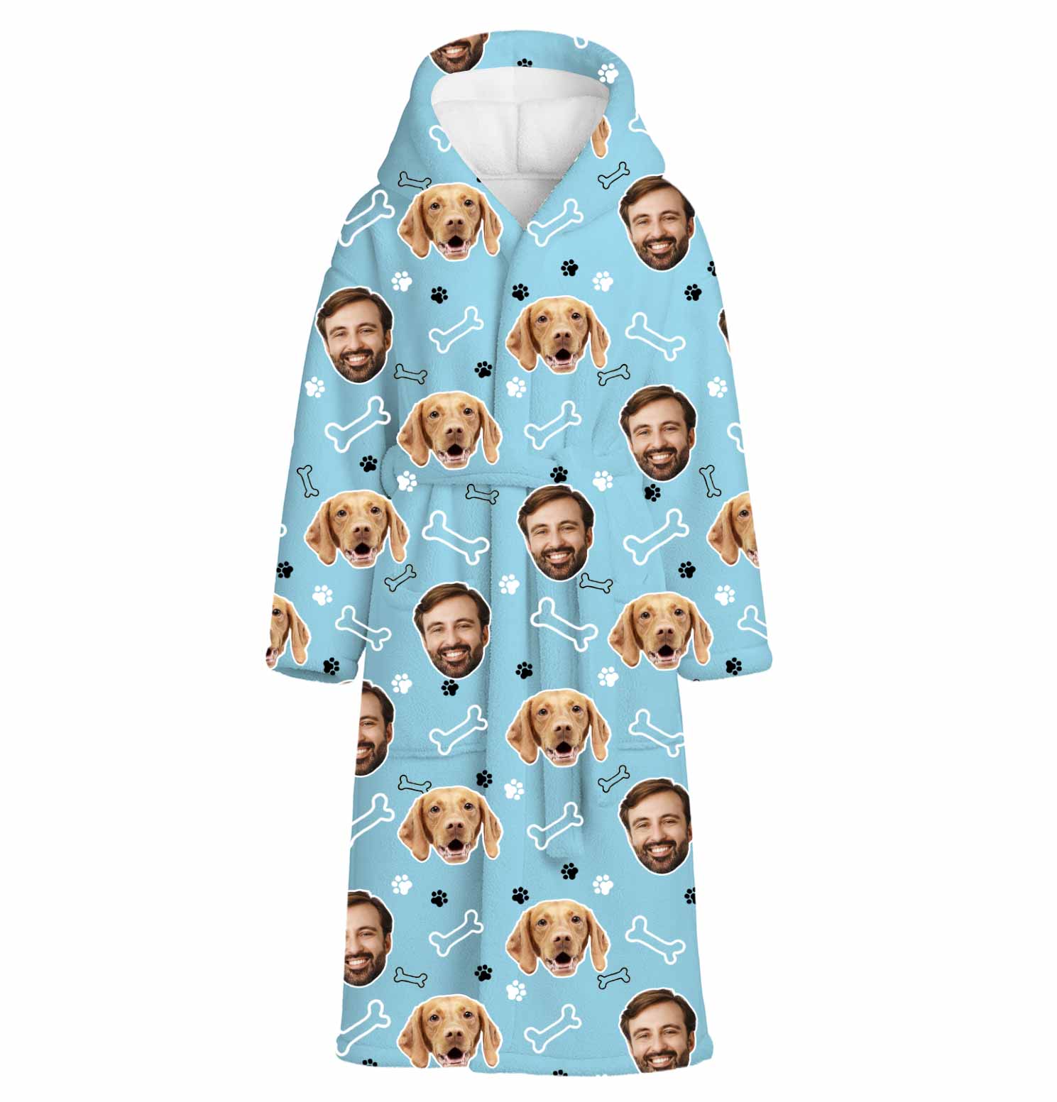 Doodle Bones & Dog Paws Personalized Bathrobe