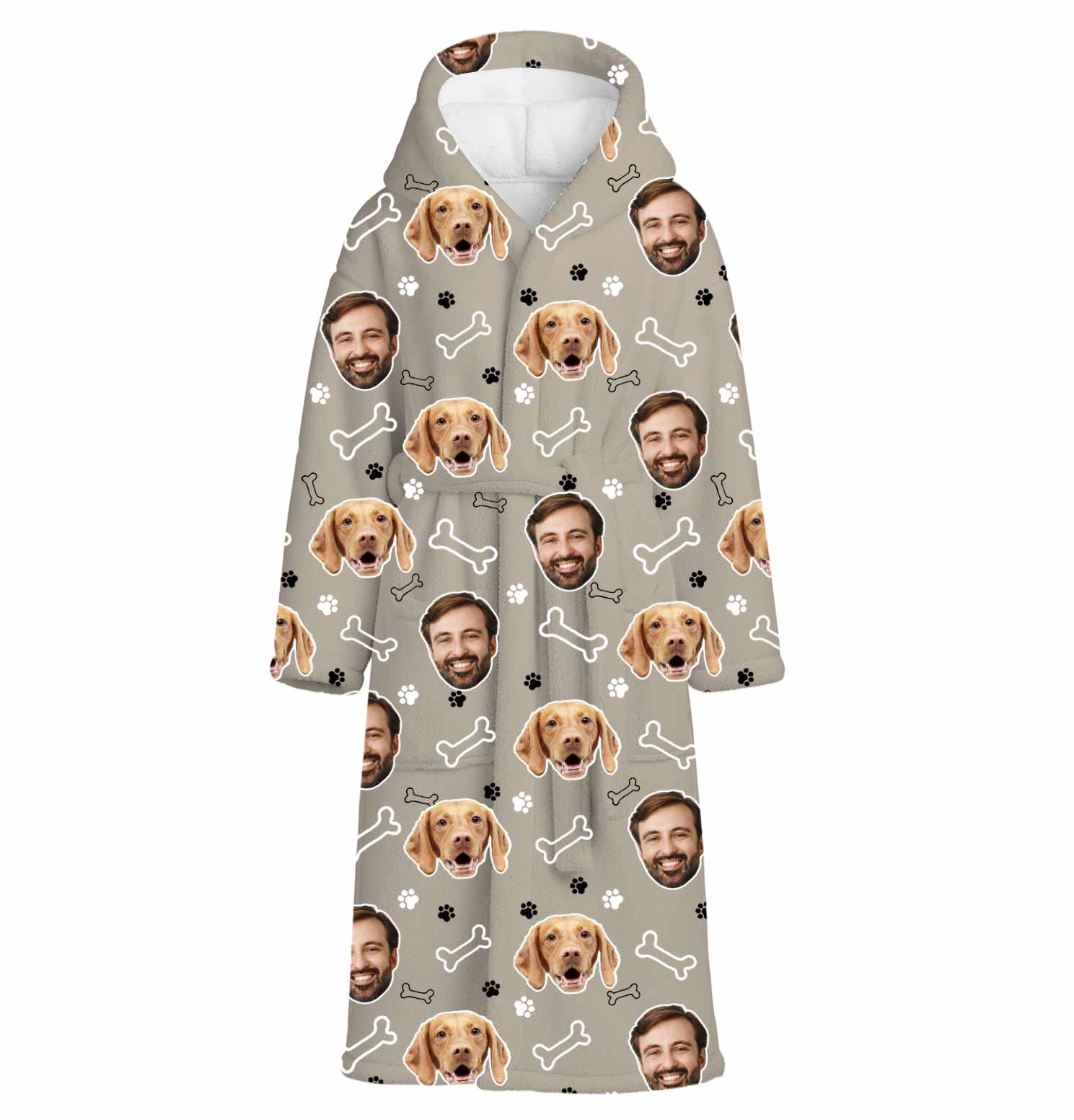 Doodle Bones & Dog Paws Personalized Bathrobe