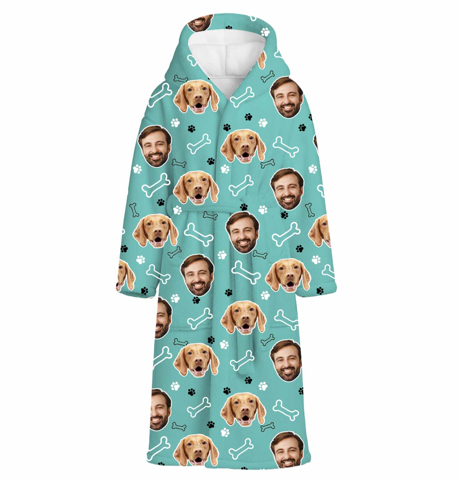 Doodle Bones & Dog Paws Personalized Bathrobe