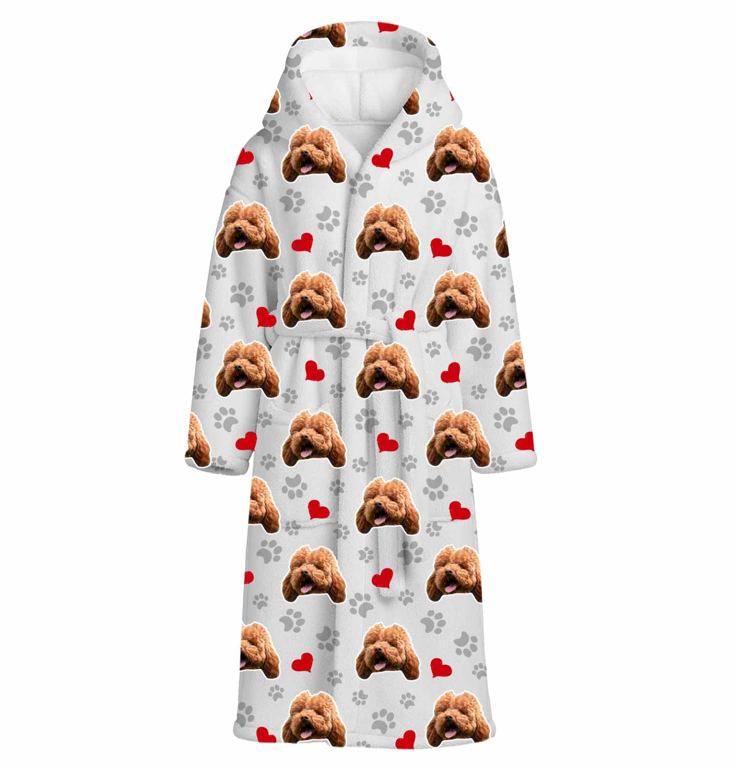 Dog Paws & Hearts Personalized Bathrobe