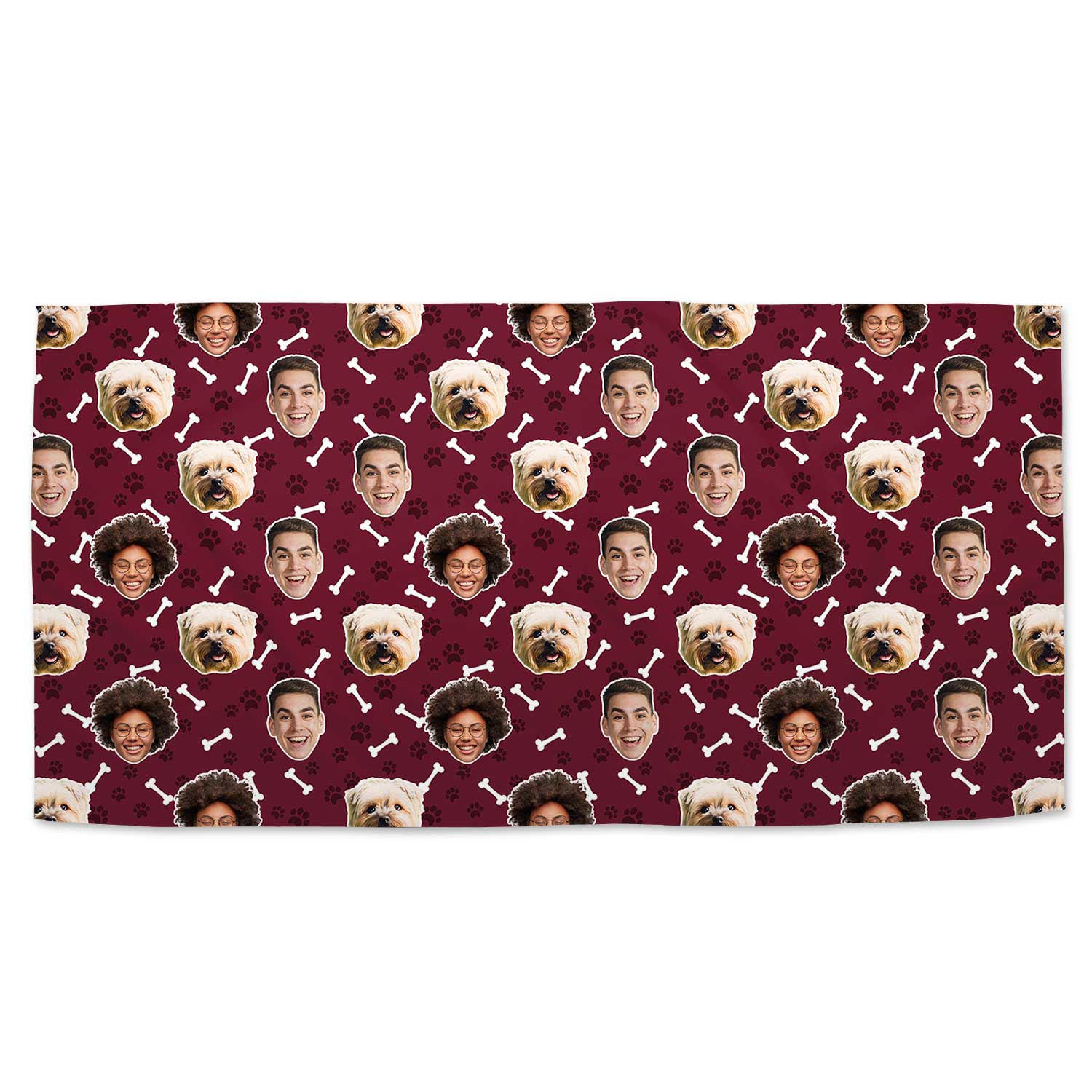 Dogzy Bones Print Personalized Dog Towel