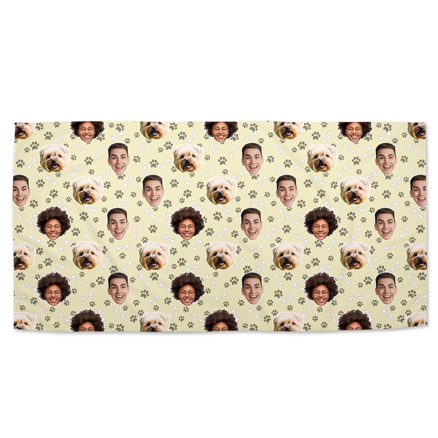 Dogzy Bones Print Personalized Dog Towel