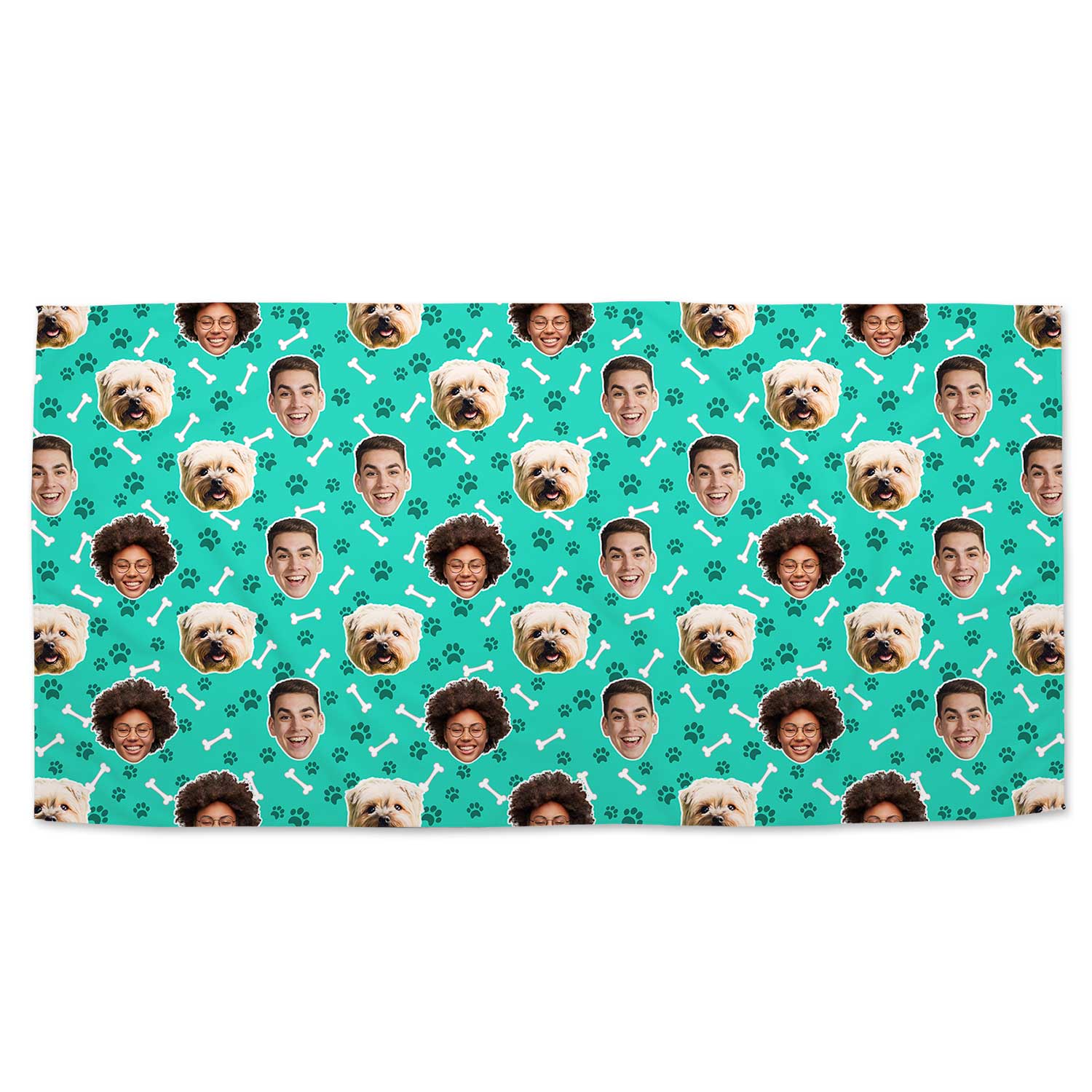 Dogzy Bones Print Personalized Dog Towel