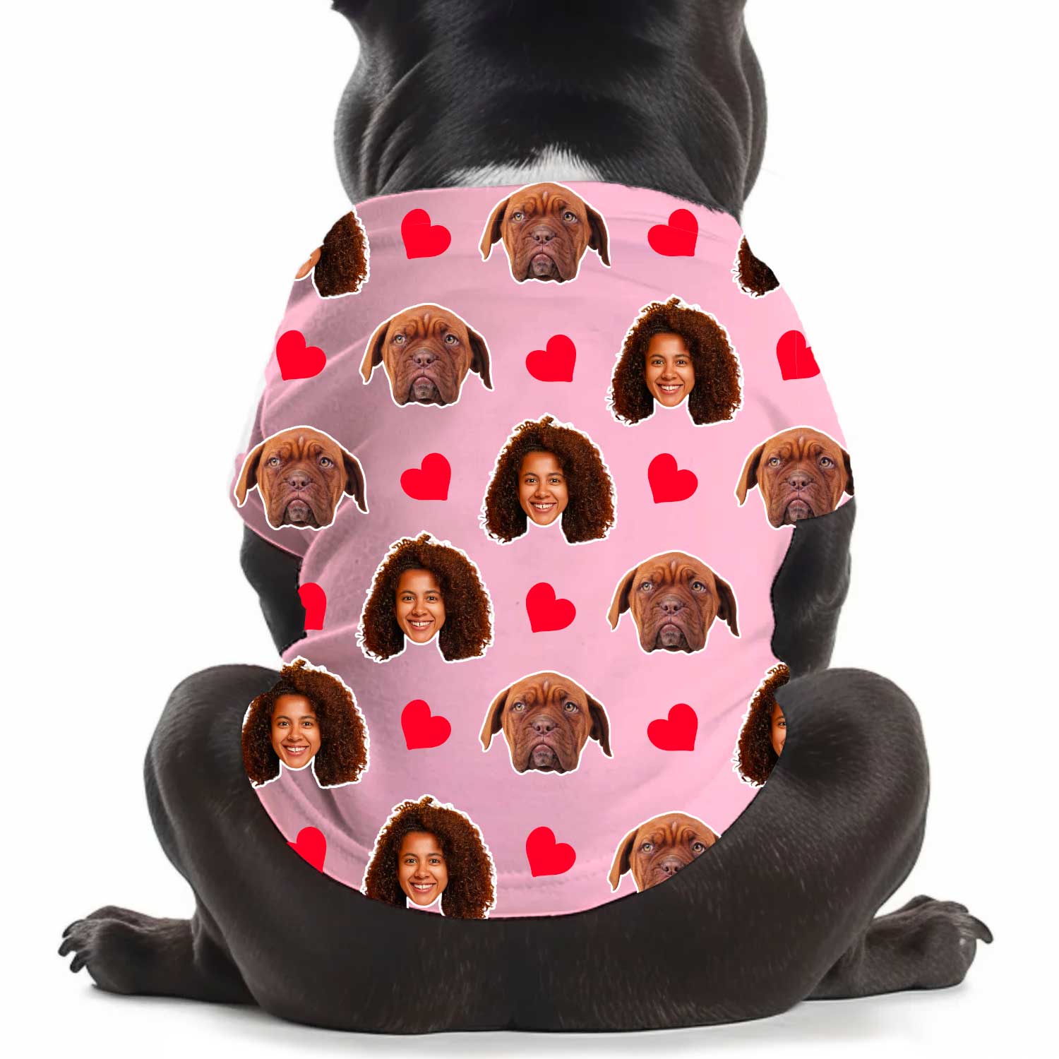 Red Hearts Personalized Dog T Shirt