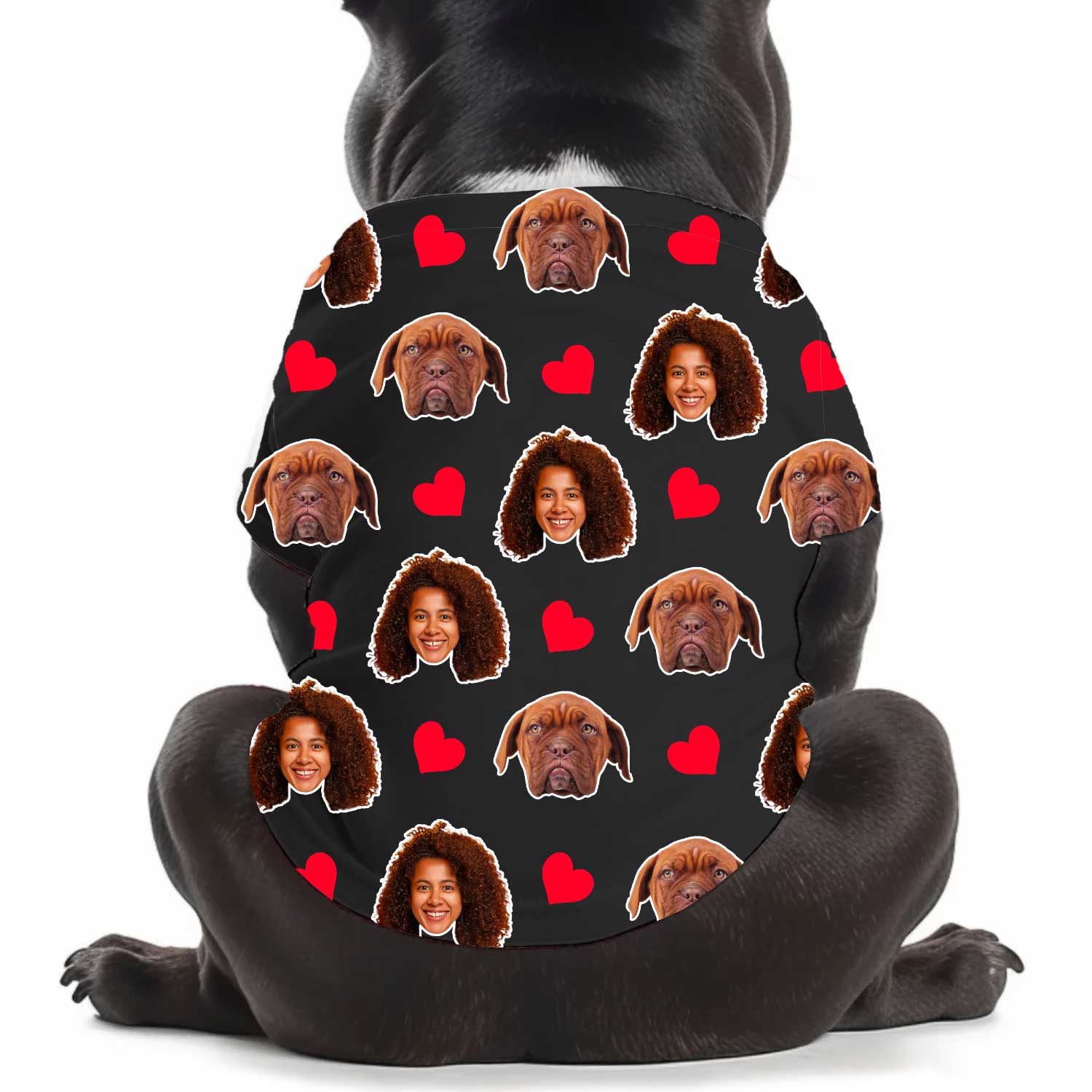 Red Hearts Personalized Dog T Shirt