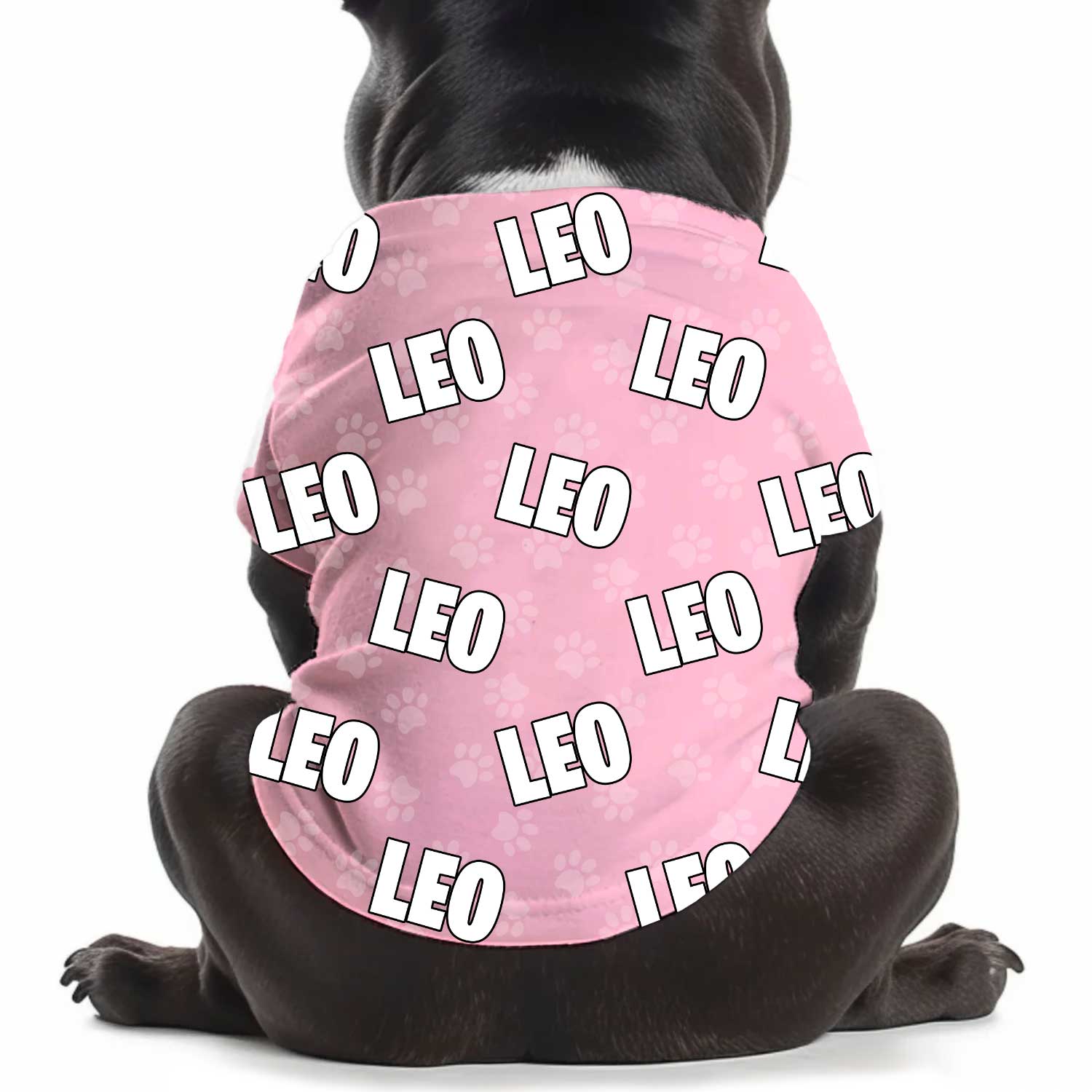 Dog Name Paw Print Personalized Dog T Shirt