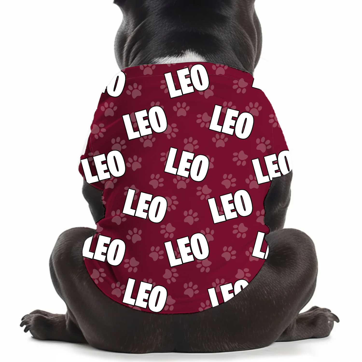 Dog Name Paw Print Personalized Dog T Shirt