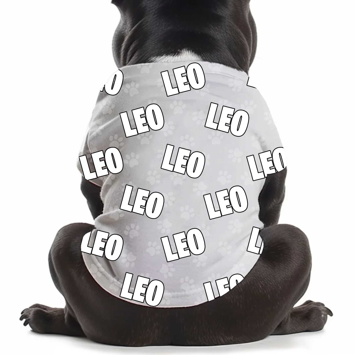 Dog Name Paw Print Personalized Dog T Shirt