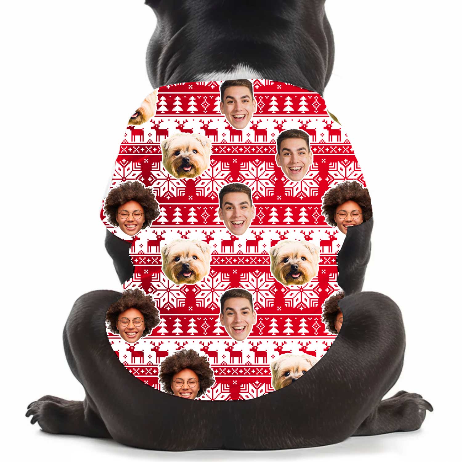 Family Faces Nordic Christmas Personalized Dog T Shirt