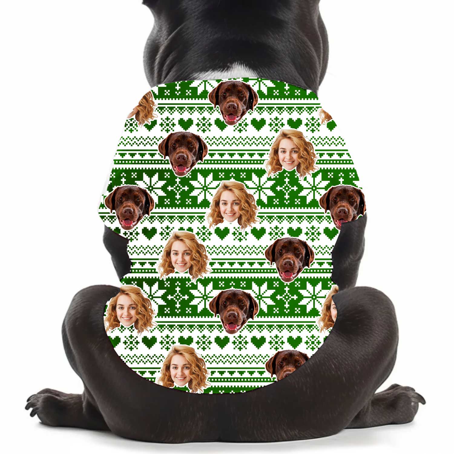 Christmas Snowflakes & Hearts Personalized Dog T Shirt