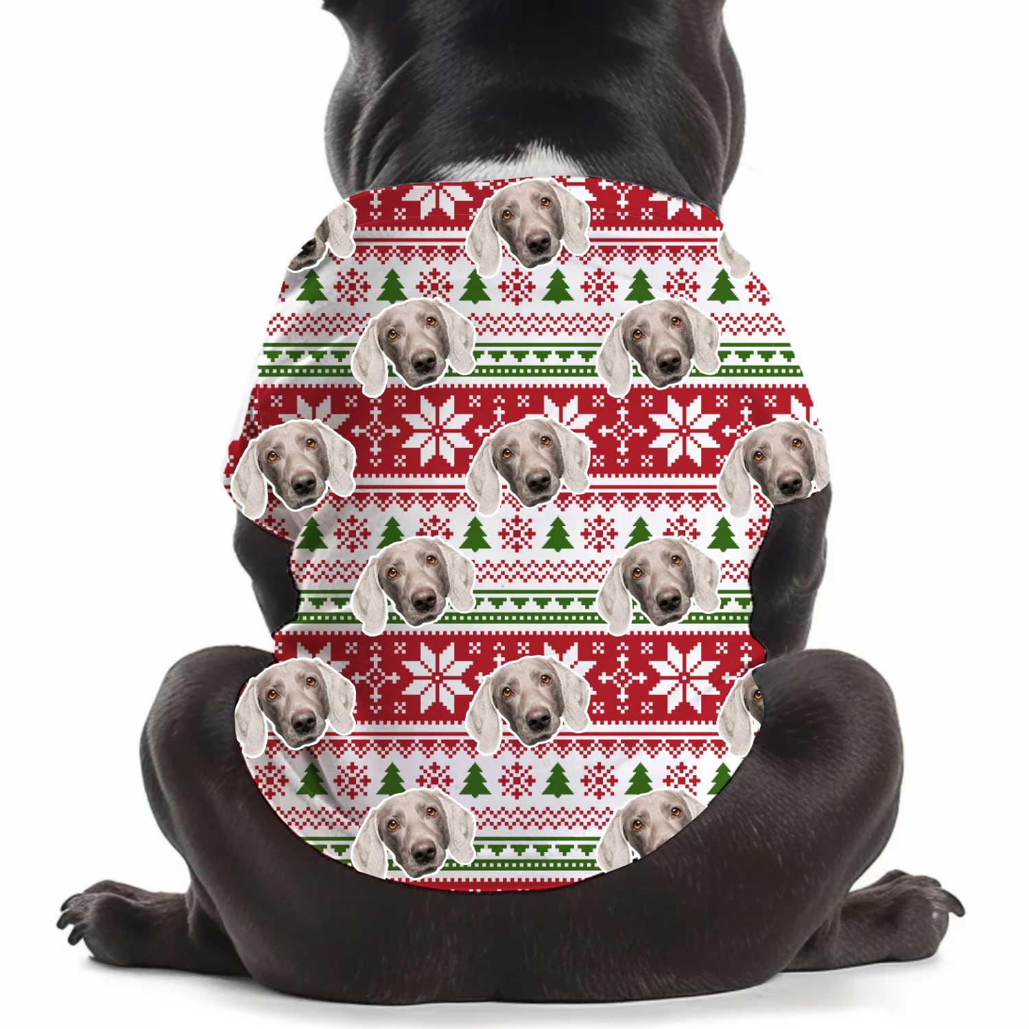 Nordic Snowflakes & Christmas Trees Personalized Dog T Shirt