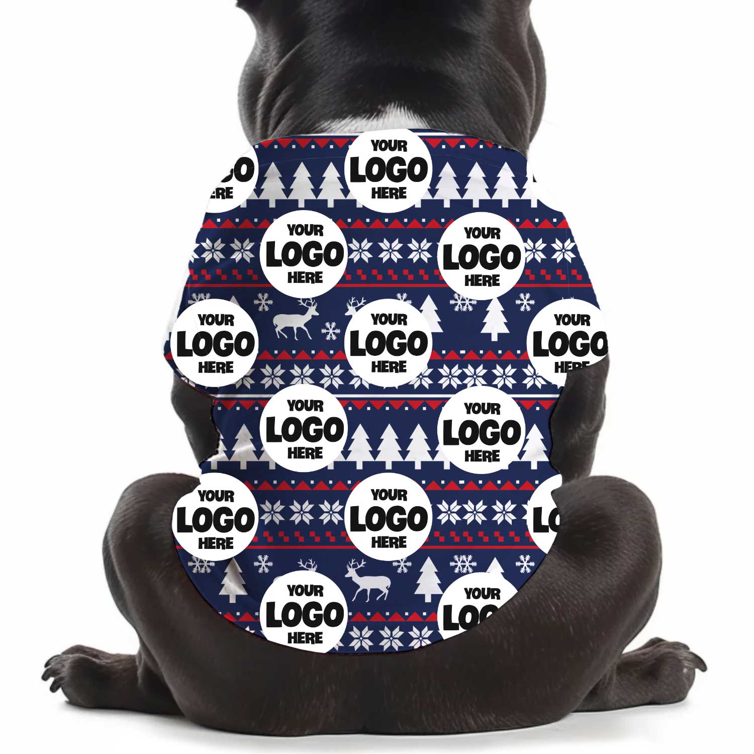 Your Logo Christmas Pattern Personalized Dog T Shirt