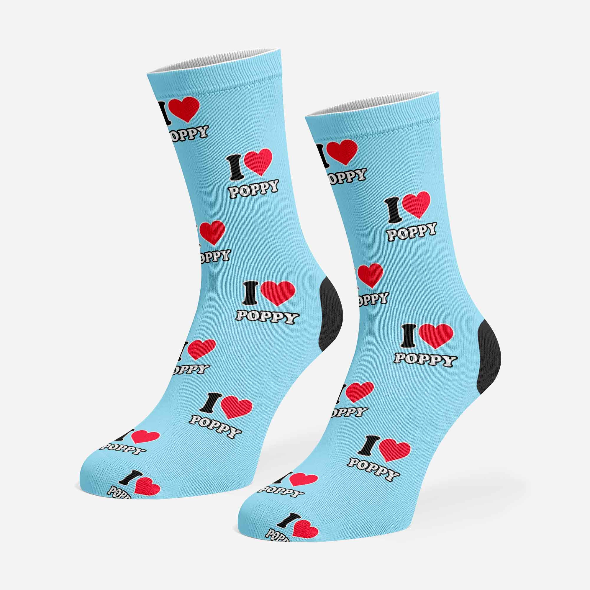 I Heart Name Personalized Dog Socks