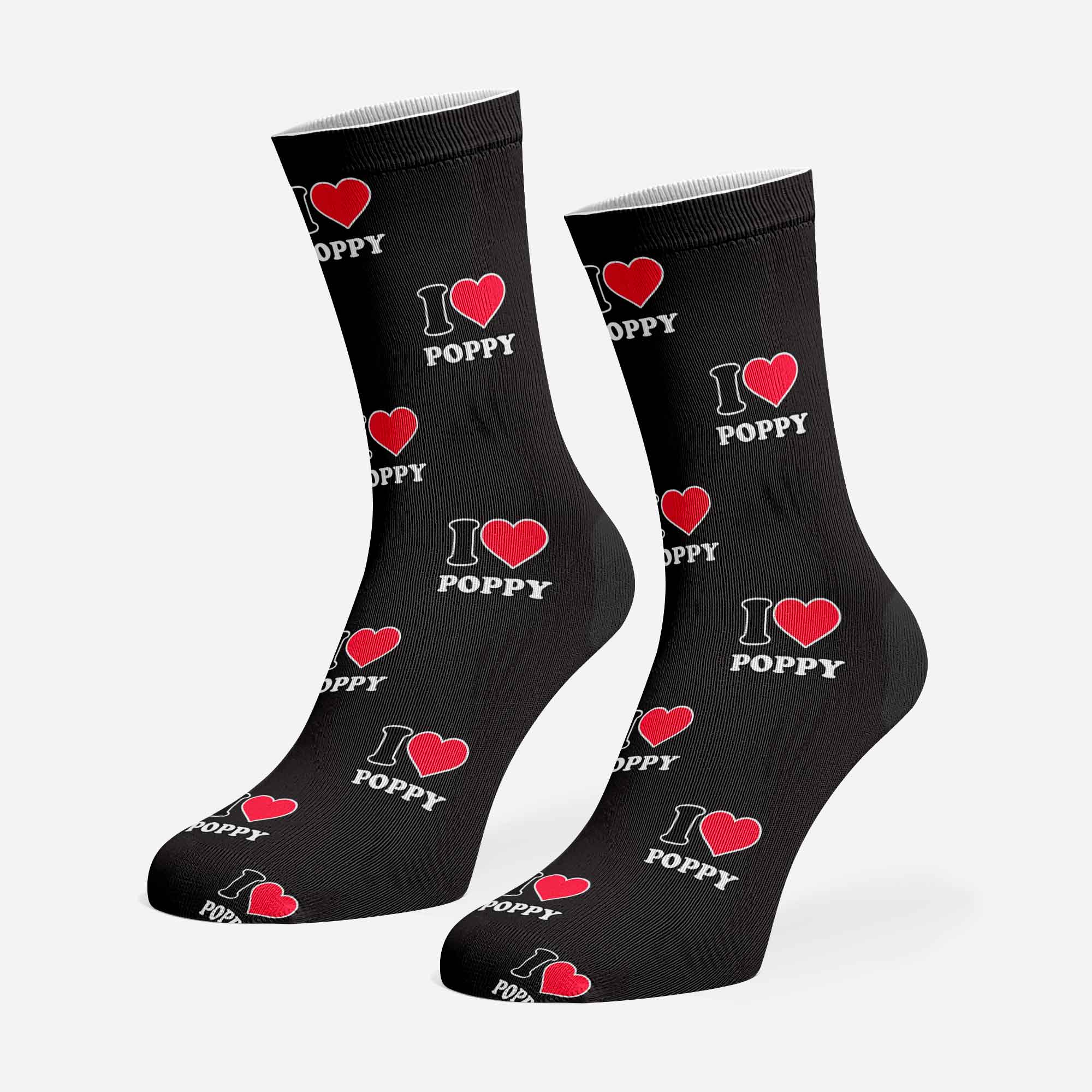 I Heart Name Personalized Dog Socks