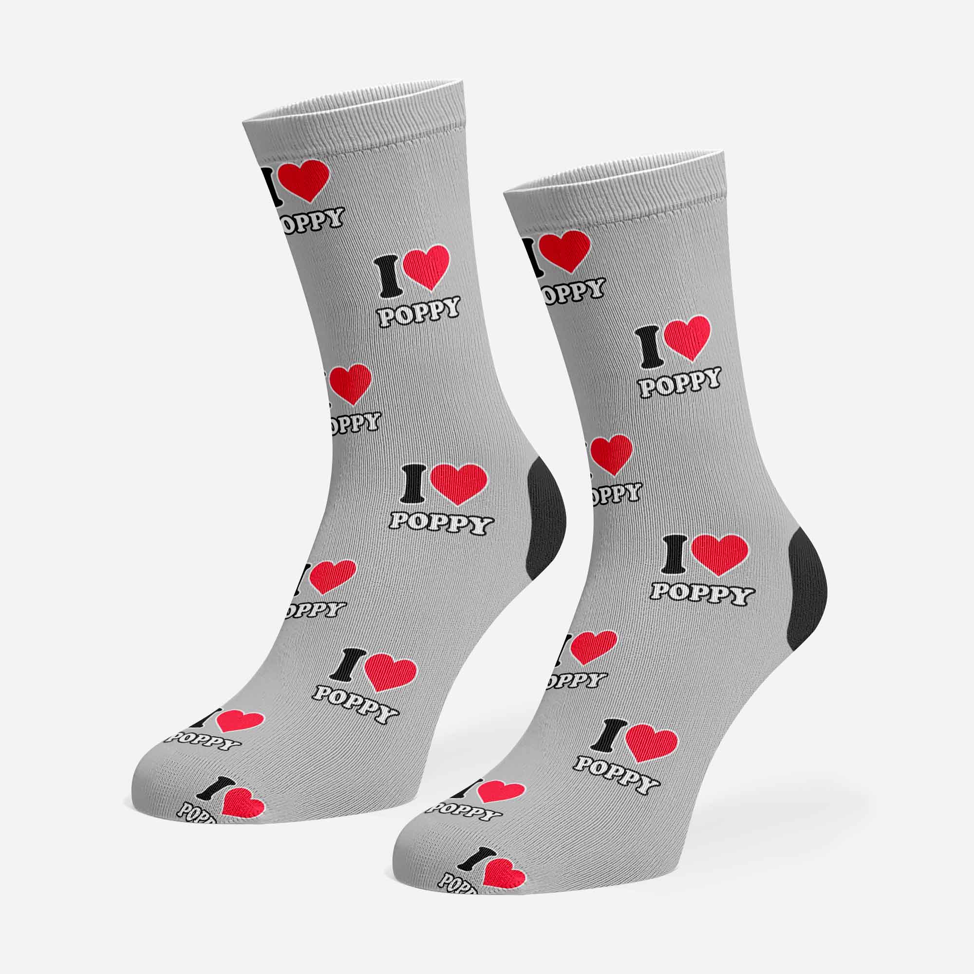 I Heart Name Personalized Dog Socks