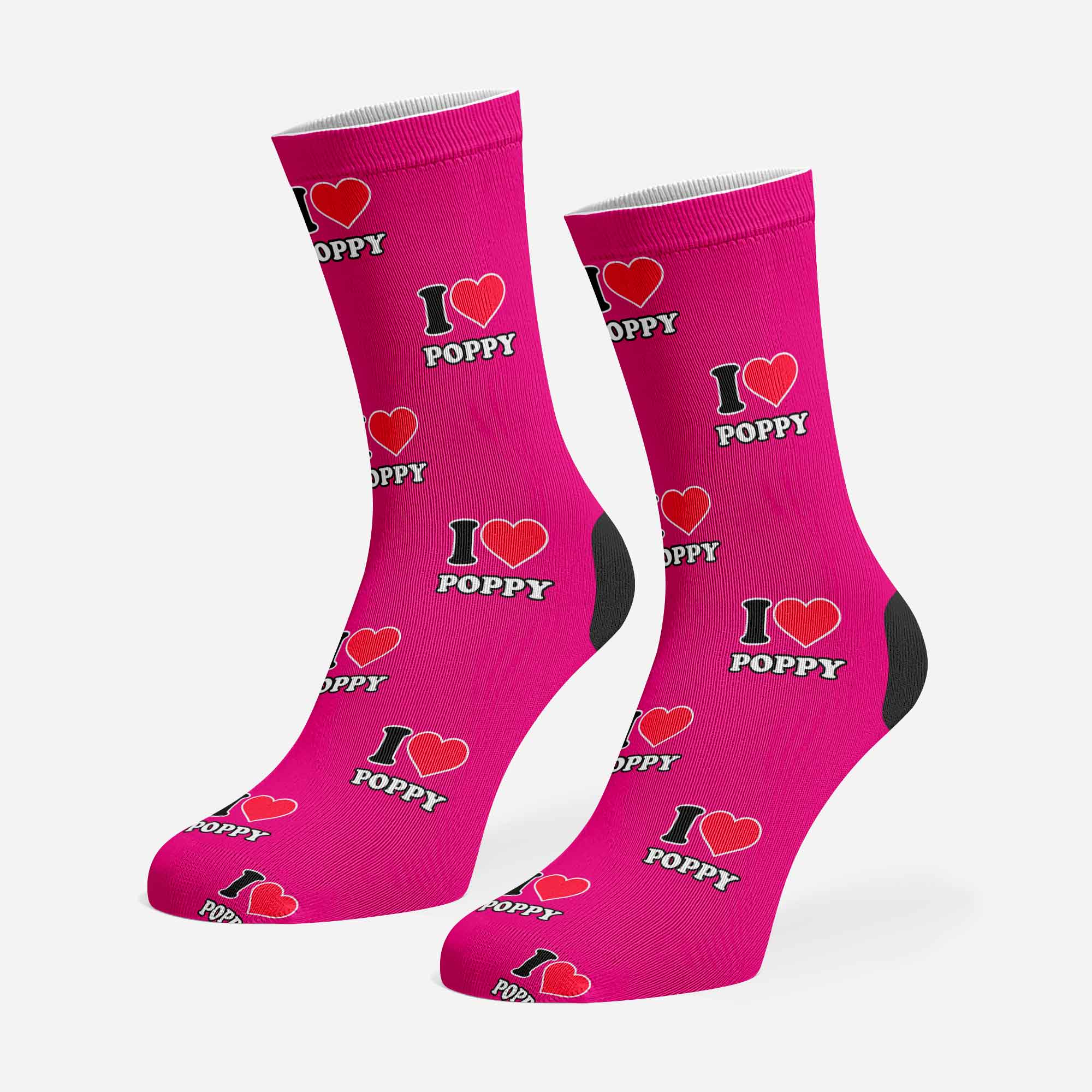 I Heart Name Personalized Dog Socks