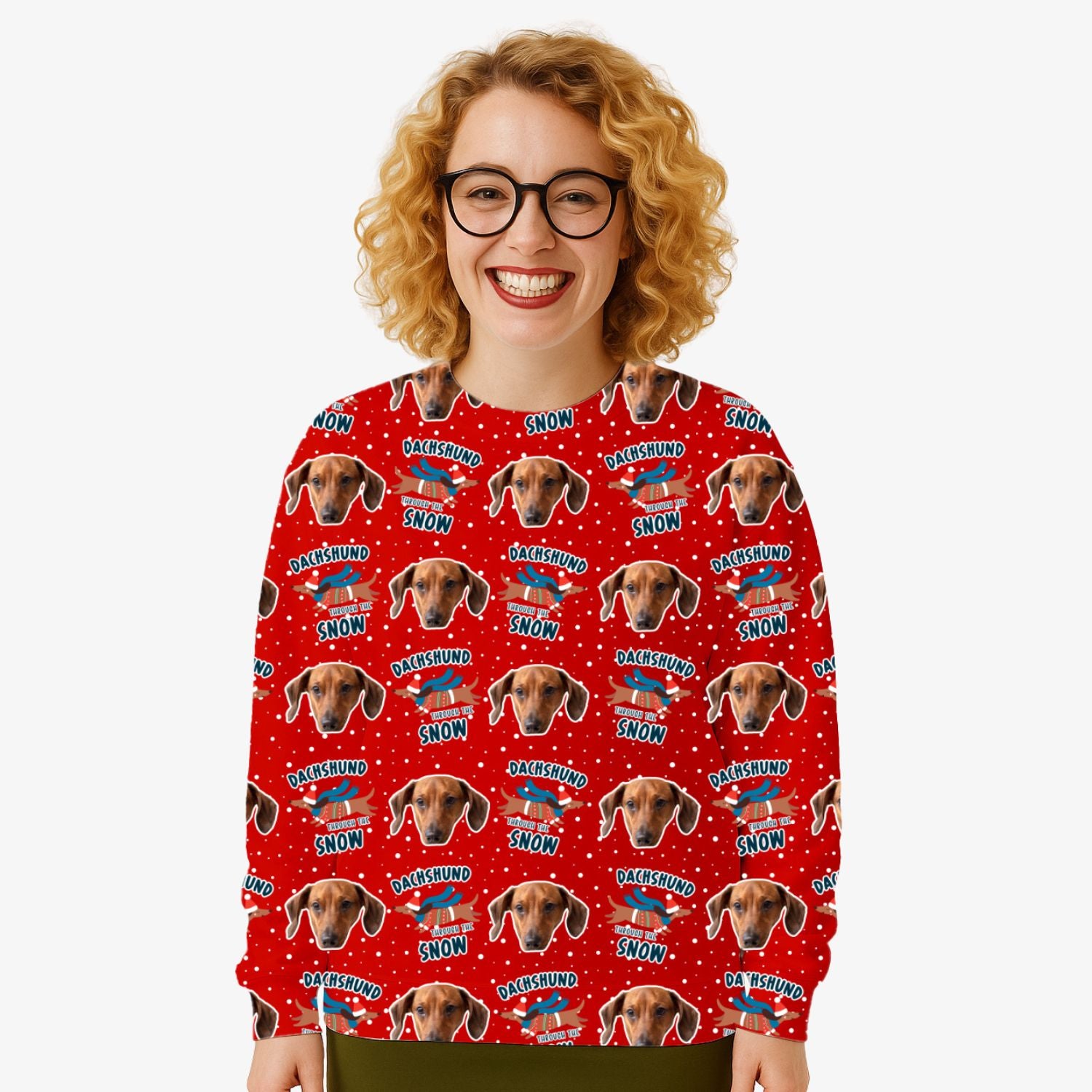 Dachshund Through The Snow Personalized Christmas Sweater