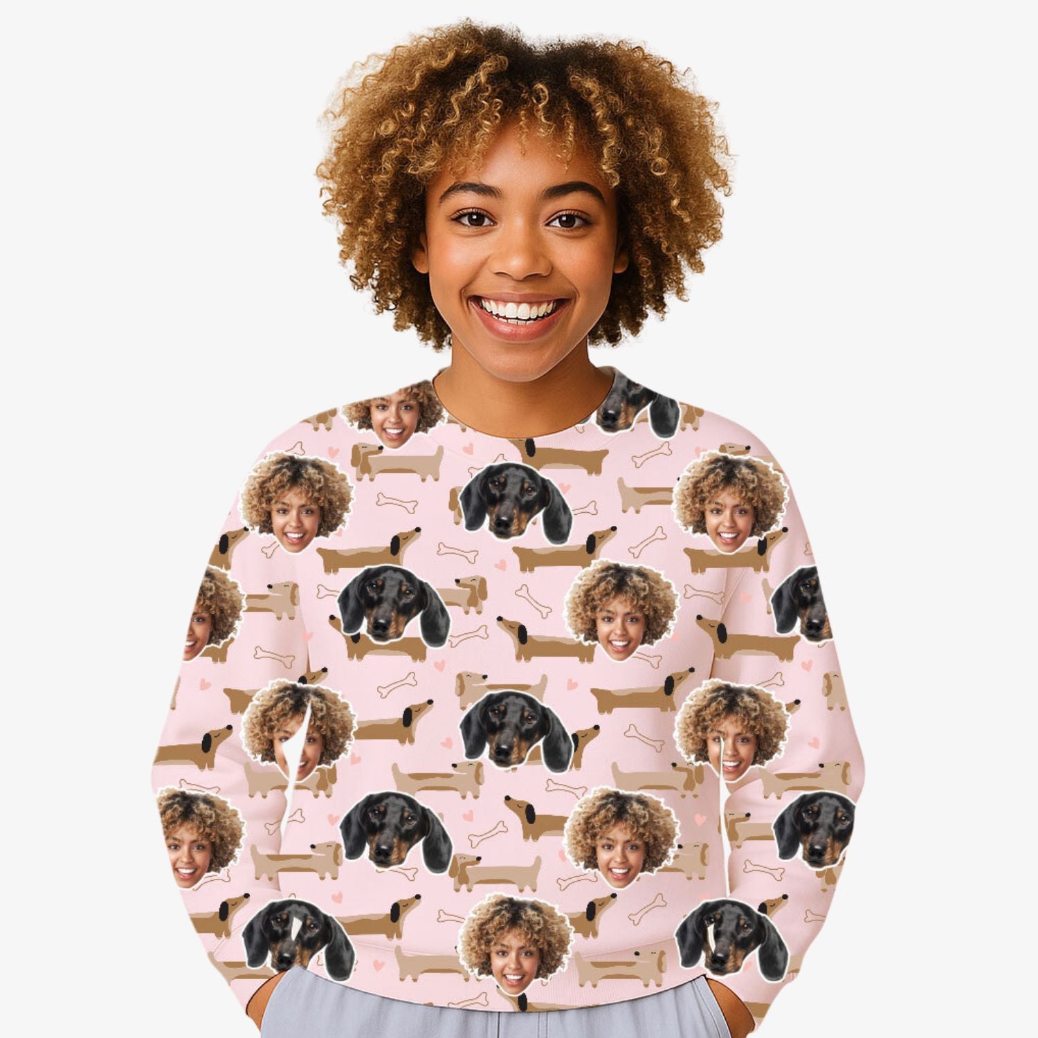 Dachshund Dog Pattern Personalized Sweatshirt