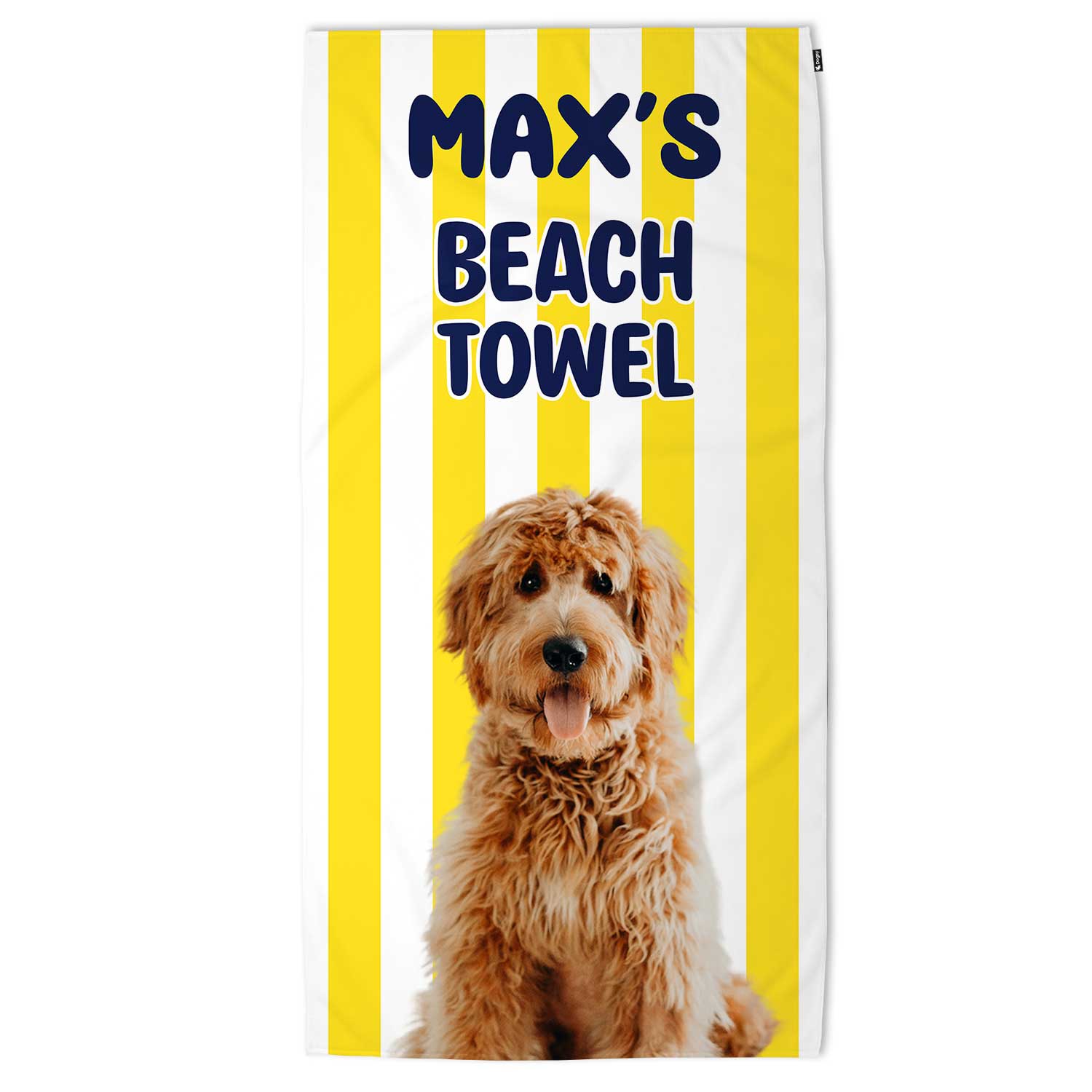Personalized Dog (Name) Striped Beach Towel