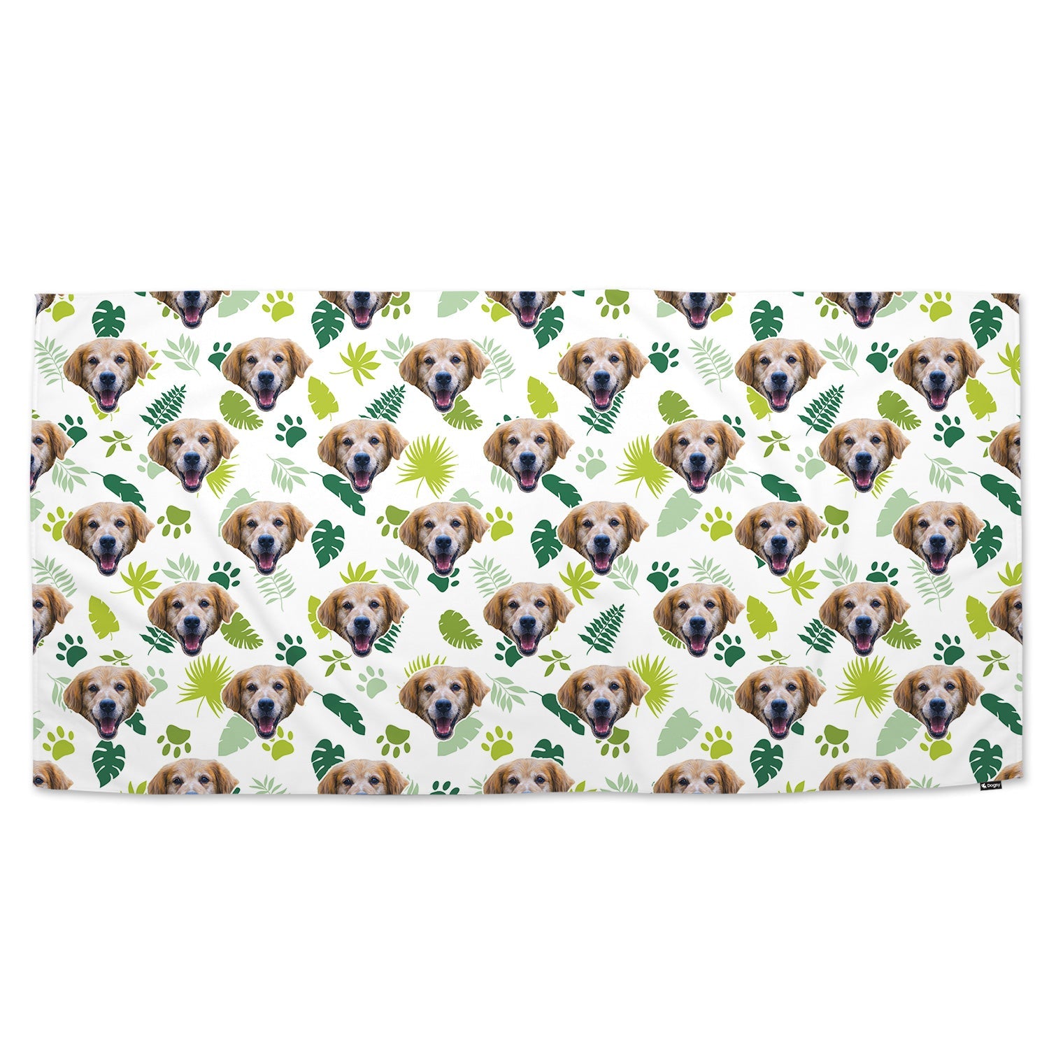 Leaf Pattern Personalized Dog Towel