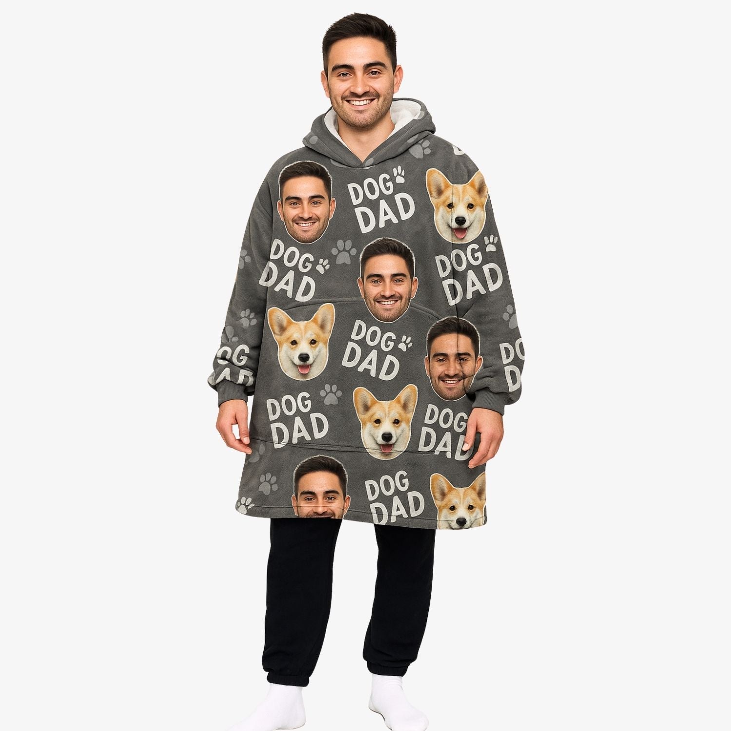 Dog Dad Personalized Hooded Blanket