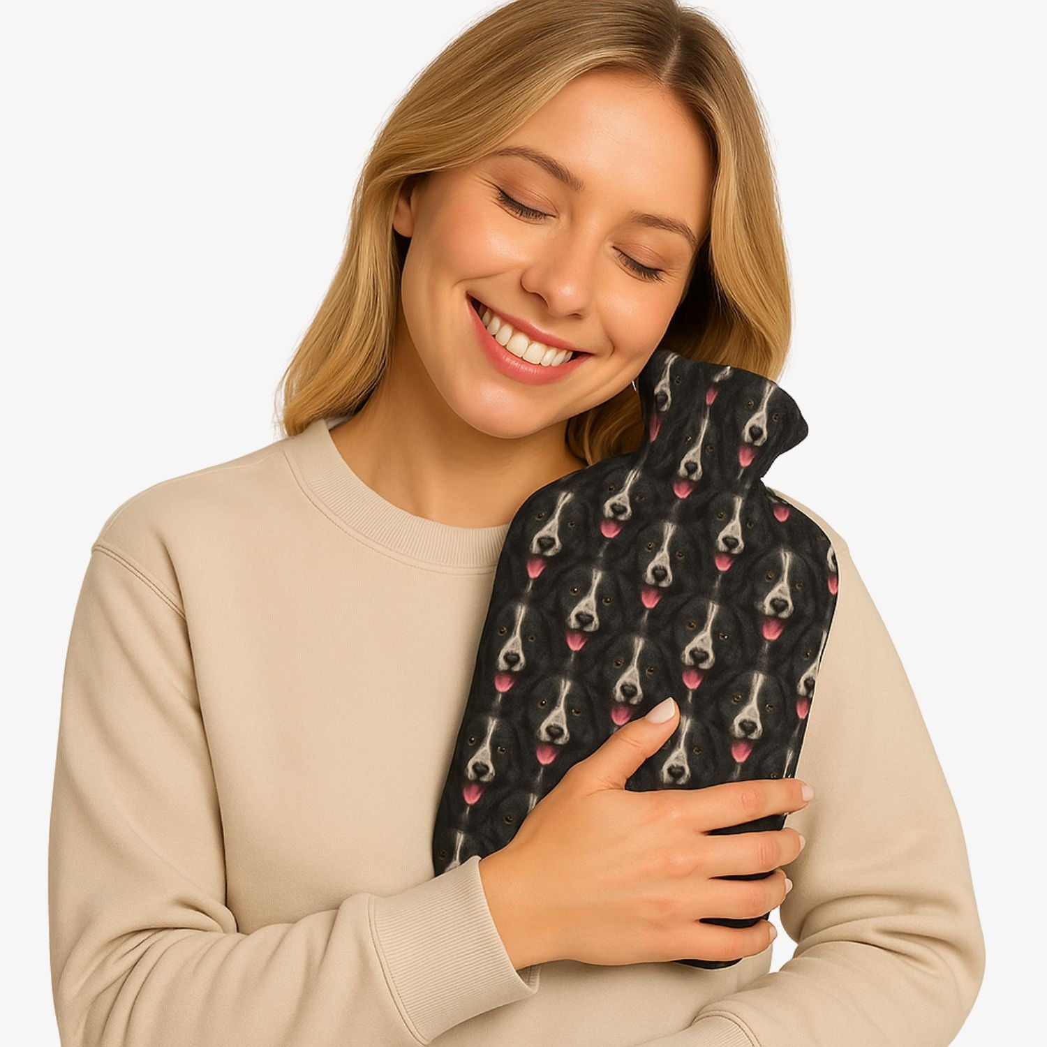 Face Mash Dog Hot Water Bottle