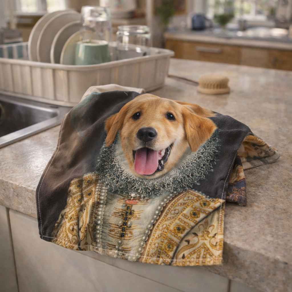 Dog Lady Dish Towel