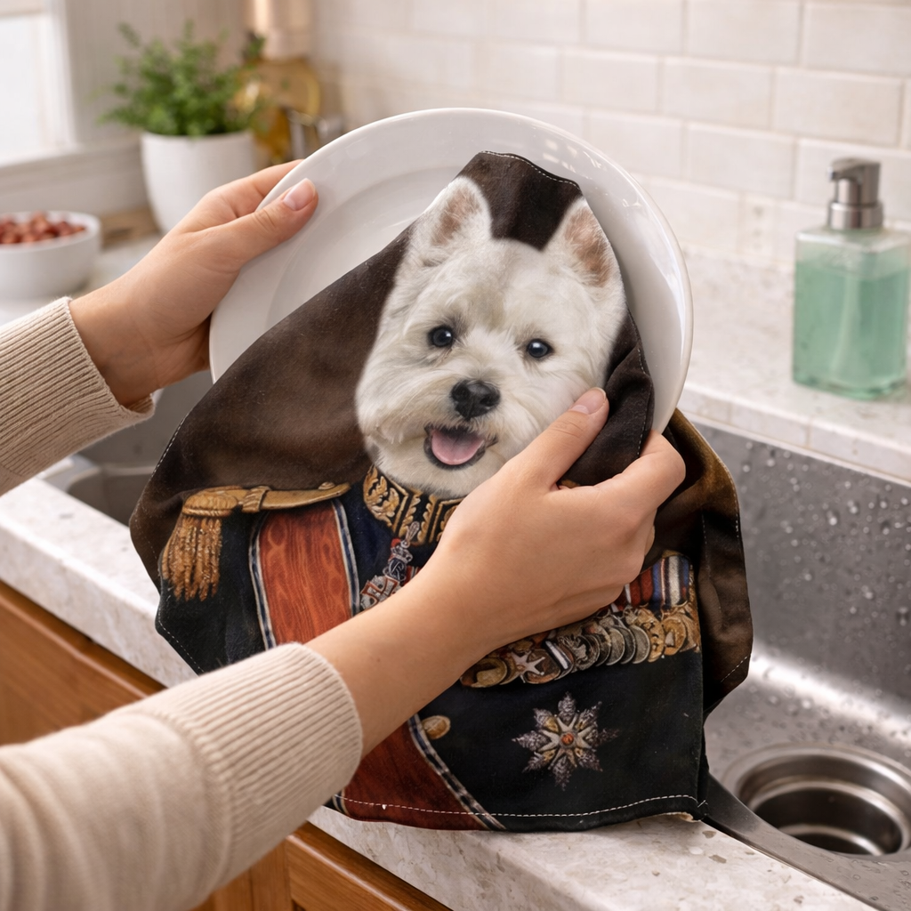 Dog Major Dish Towel